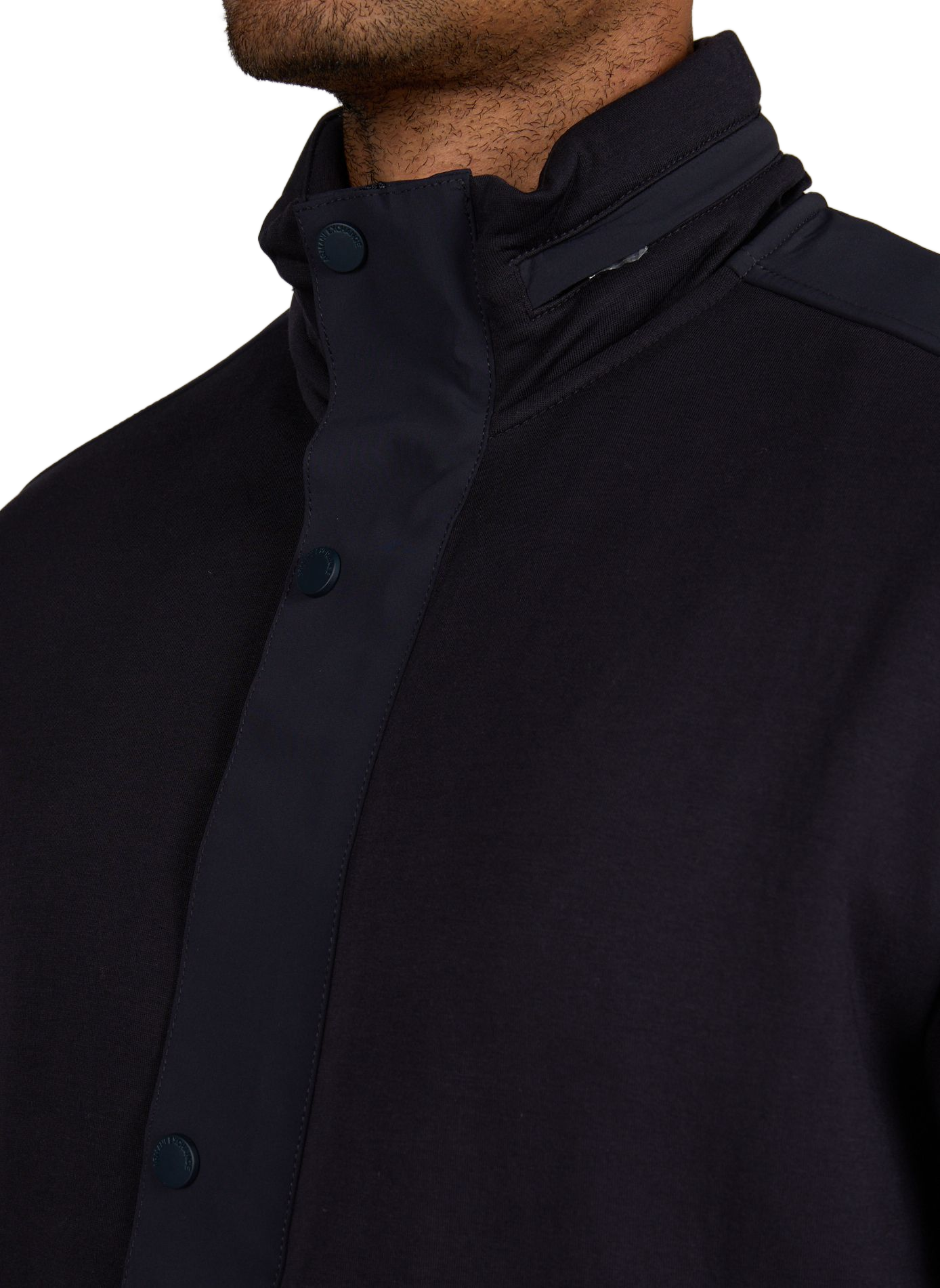 Straight cotton-blend jacket ARMANI EXCHANGE Blue