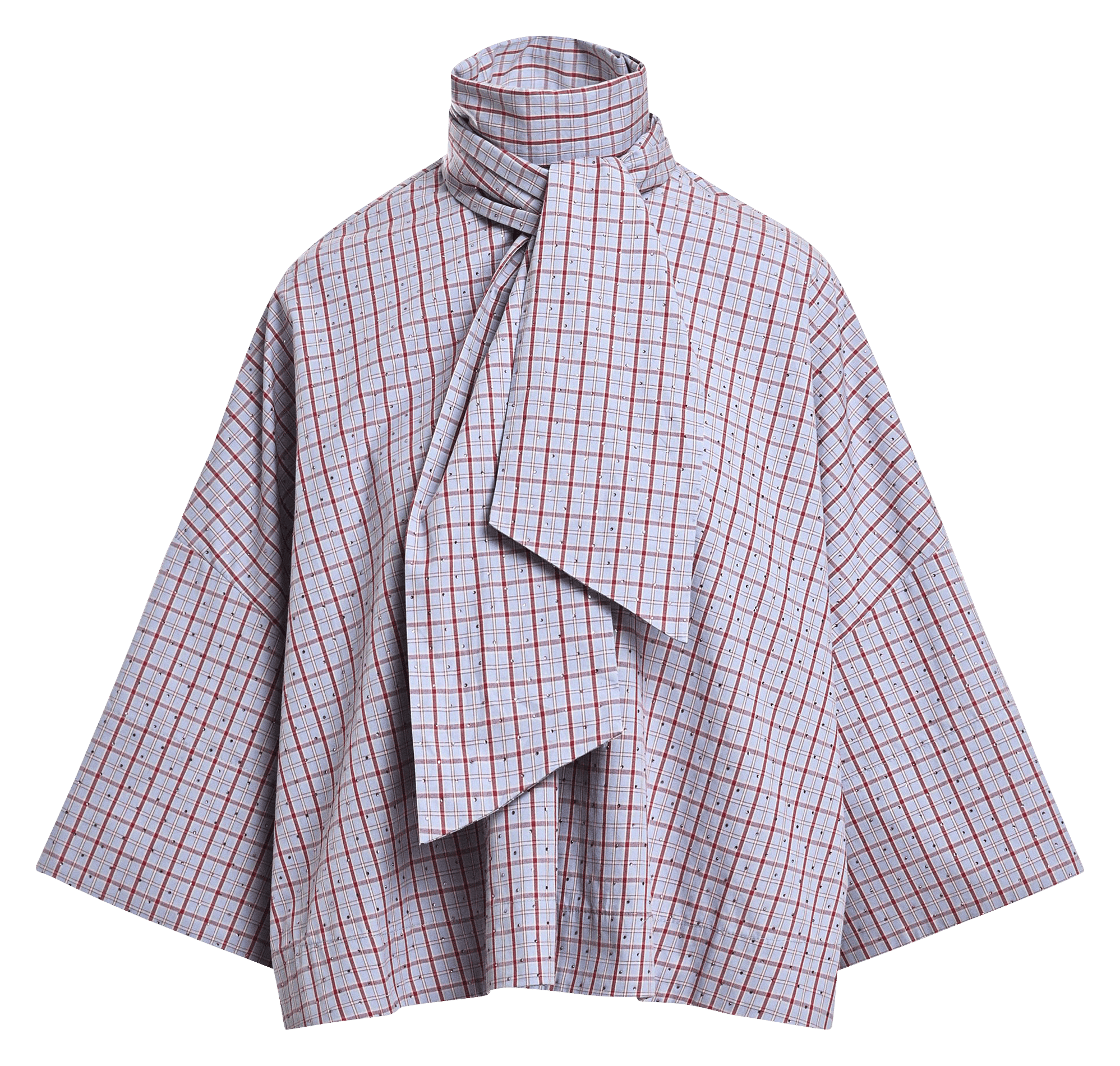 Top oversize col lavallière en coton kefir ESSENTIEL ANTWERP Bleu