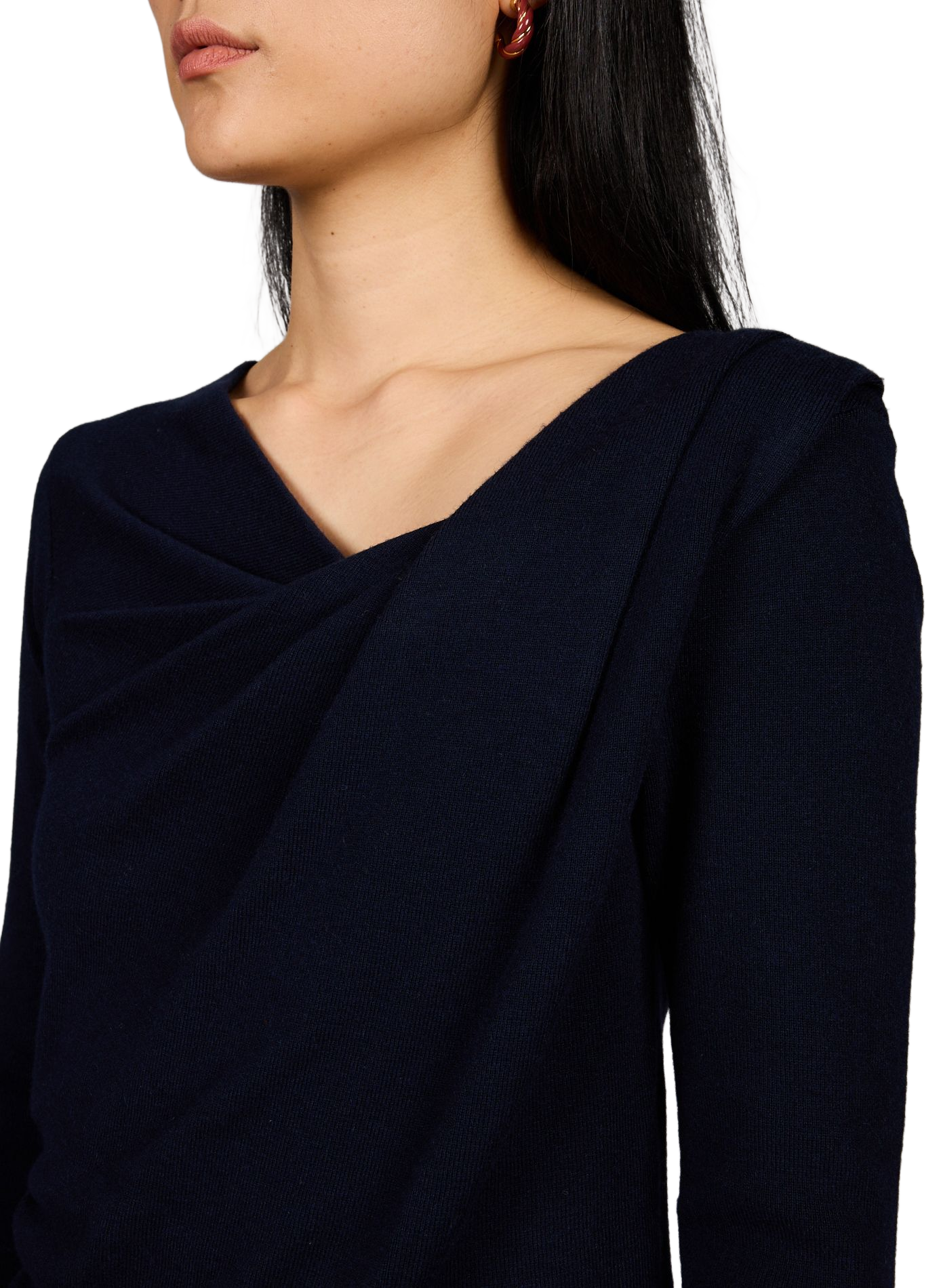 Angepasster Pullover mit gerafftem Kragen SUNCOO Blau