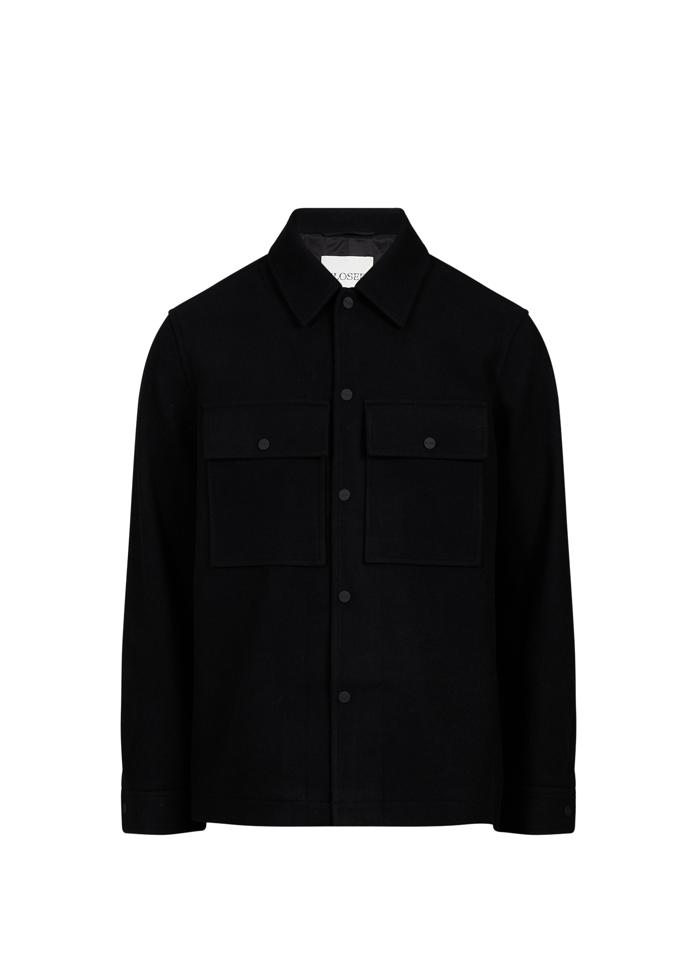 Straight virgin wool overshirt CLOSED Black