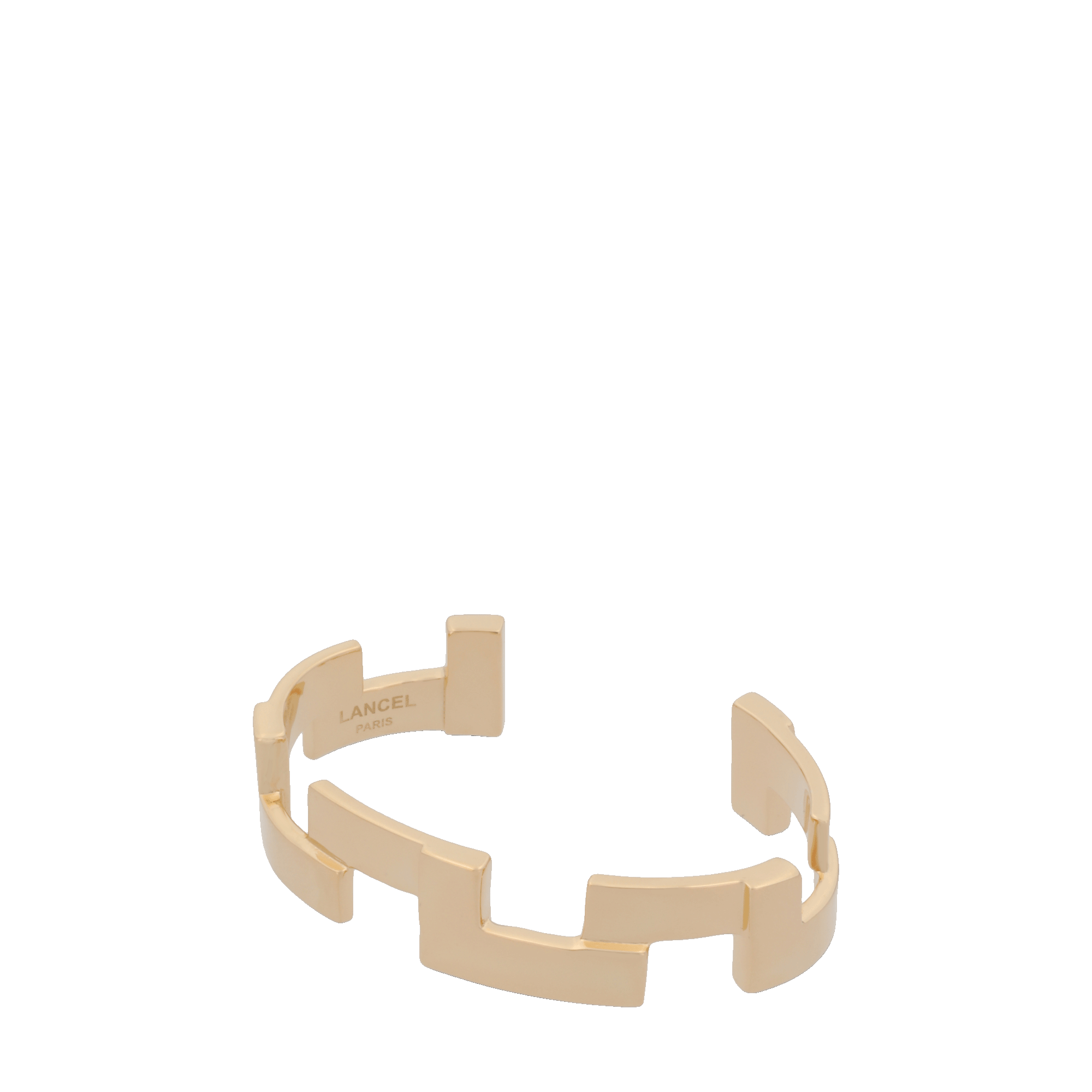 Armband met smalle manchet in goudtint, van messing metaal, minimalistisch ontwerp. LANCEL Goud