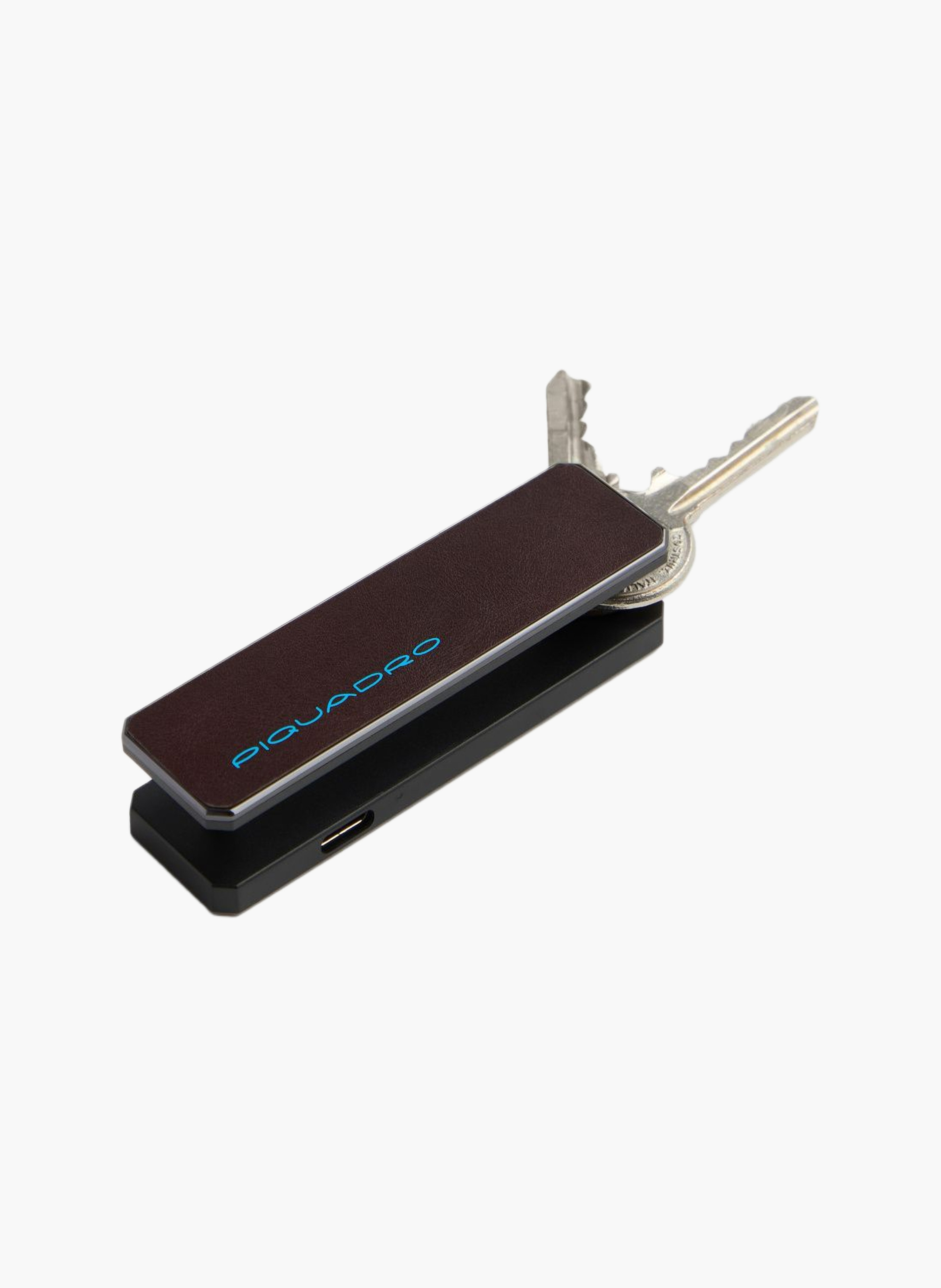 Porte-clés en cuir personnalisable avec tracker PIQUADRO Marron