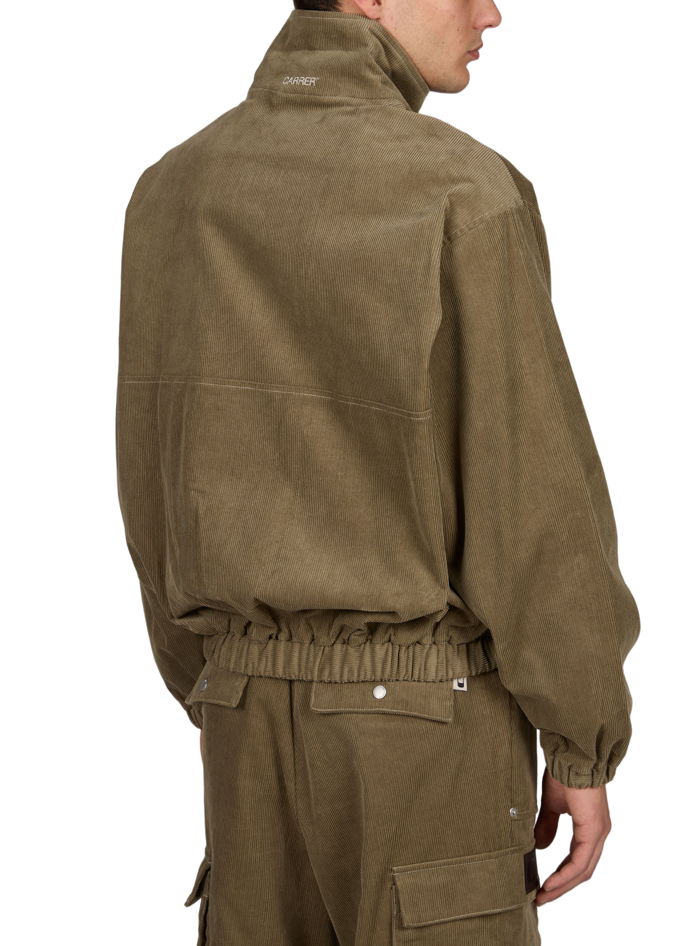 Reißverschlussjacke mit Stehkragen aus Baumwollmischung CARRER Grun