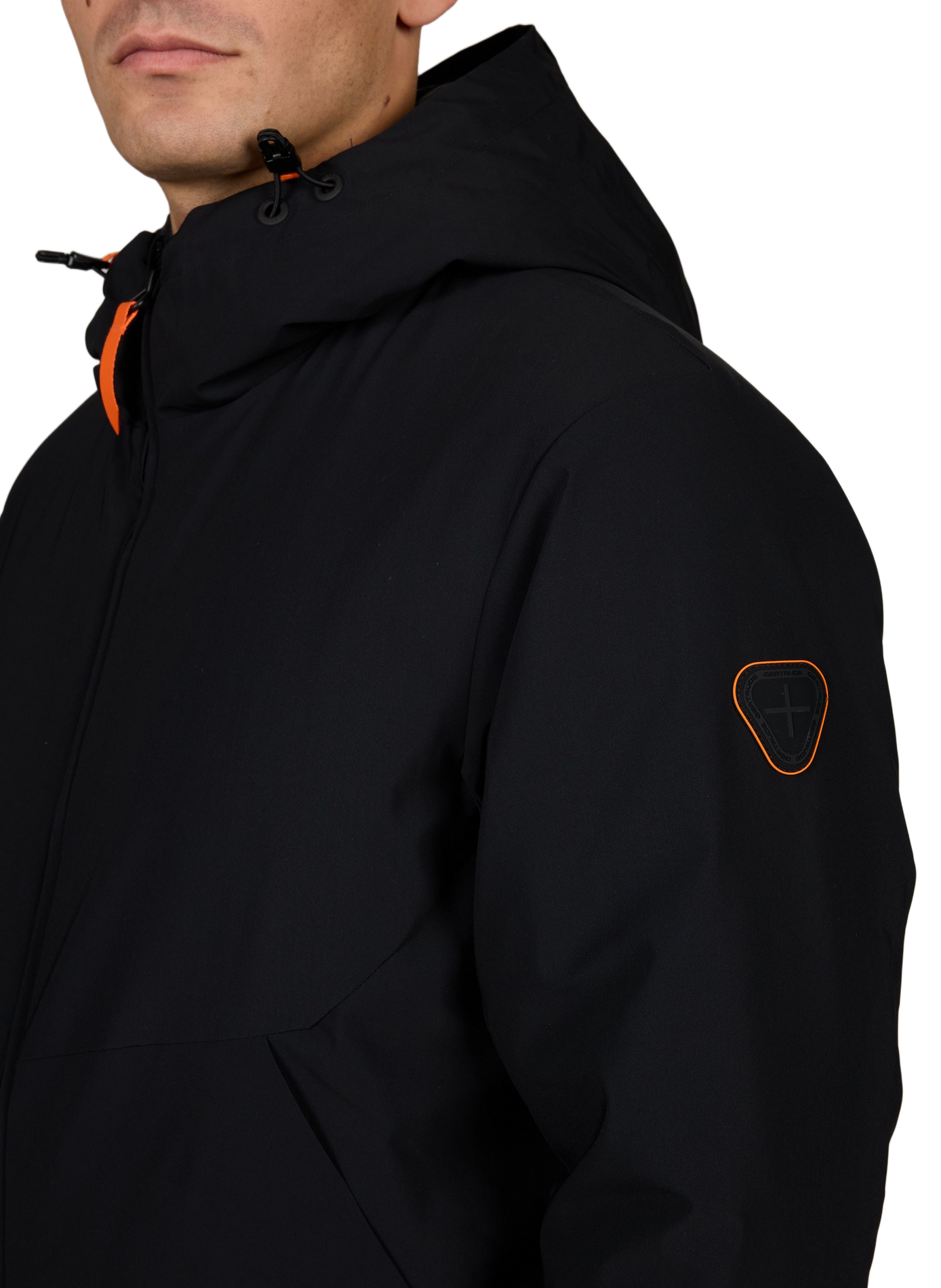 High-neck hooded jacket GERTRUDE Black
