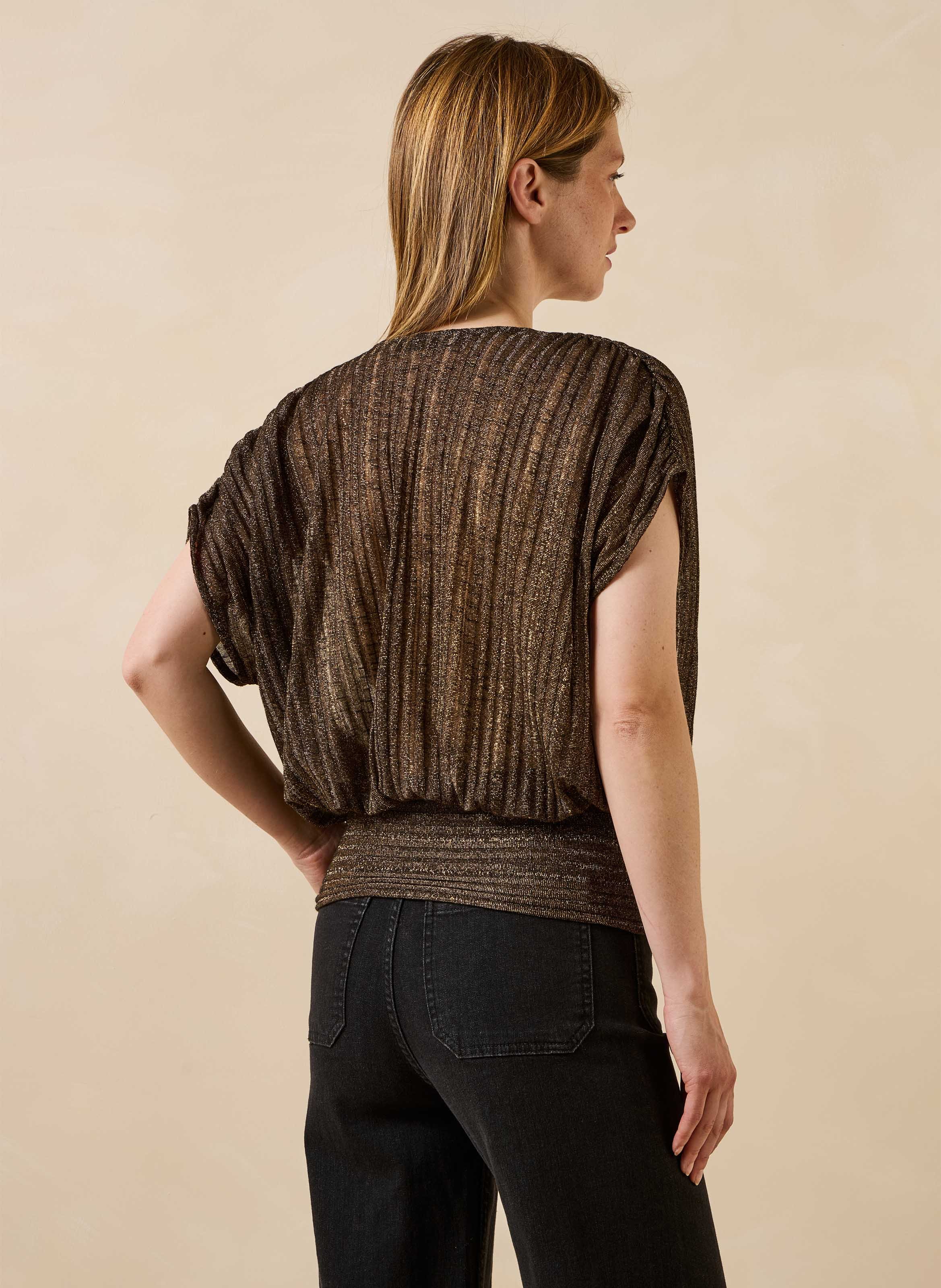 Top met V-hals LA FEE MARABOUTEE Zwart
