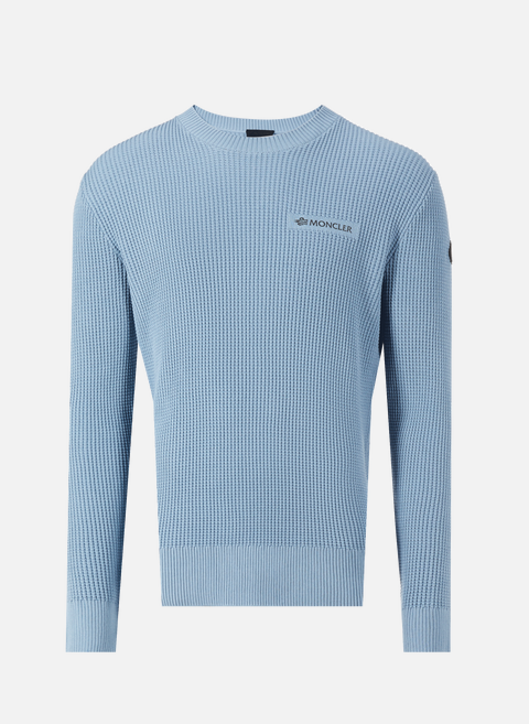Blue cotton sweaterMONCLER 