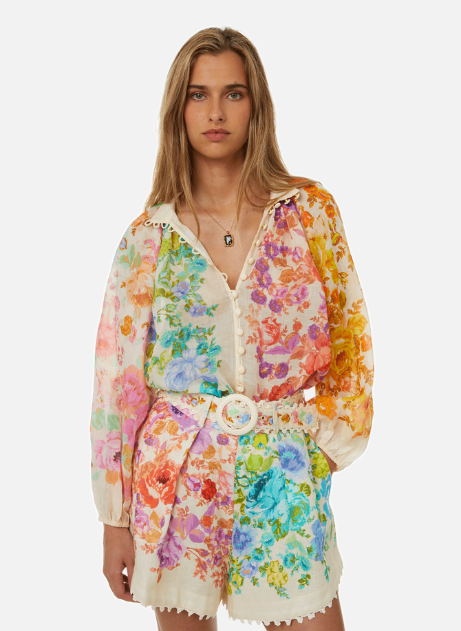 Floral blouse with high collar ZIMMERMANN