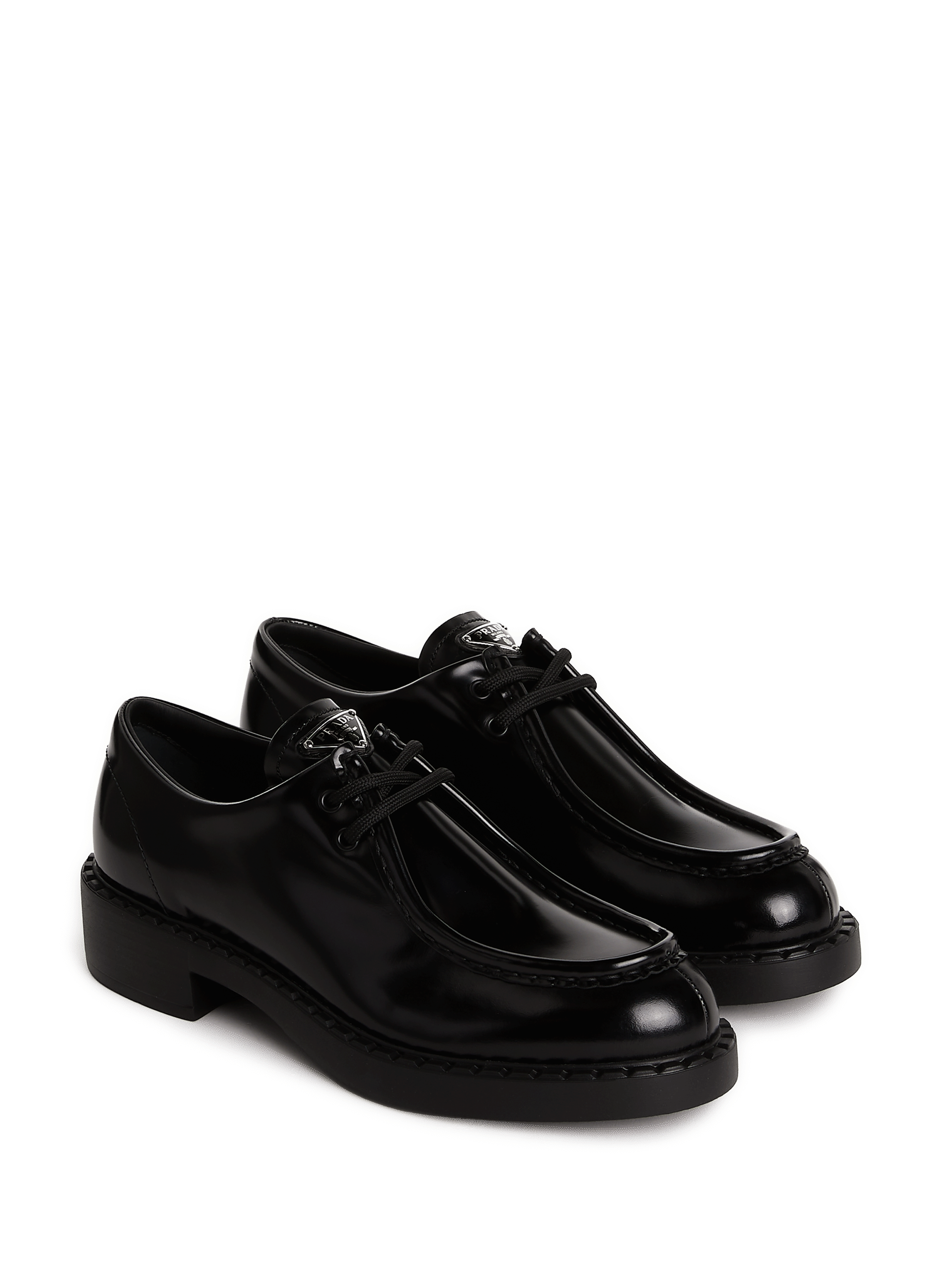 Chaussures à lacets en cuir brossé