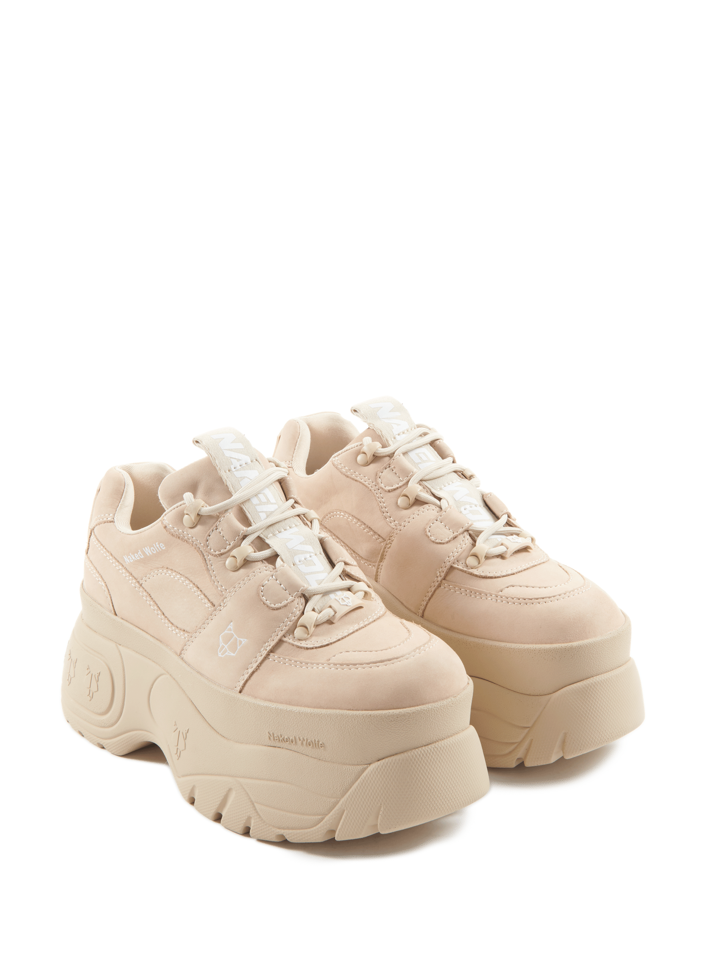 Baskets à plateforme en cuir