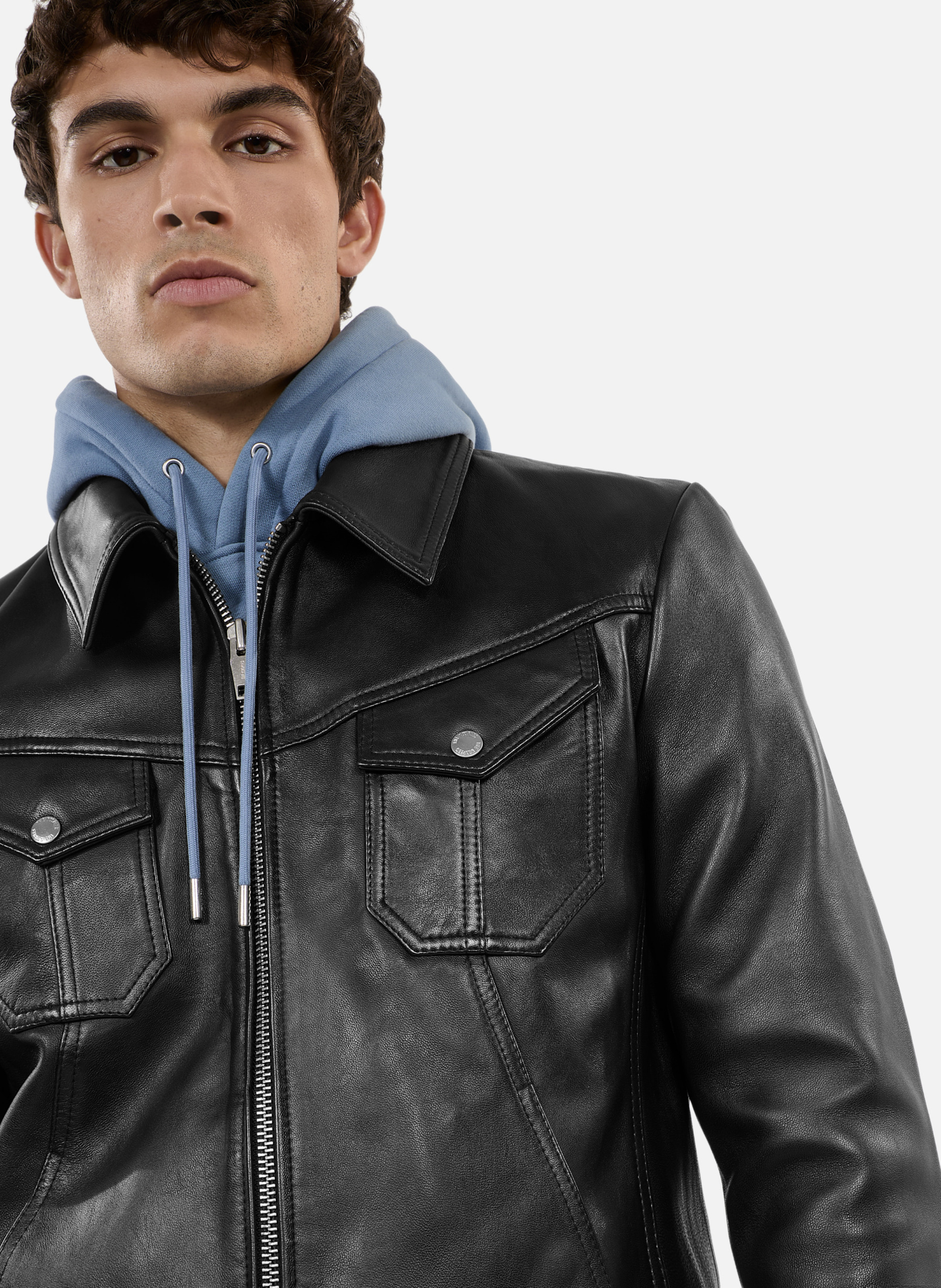Blouson en cuir THE KOOPLES Noir