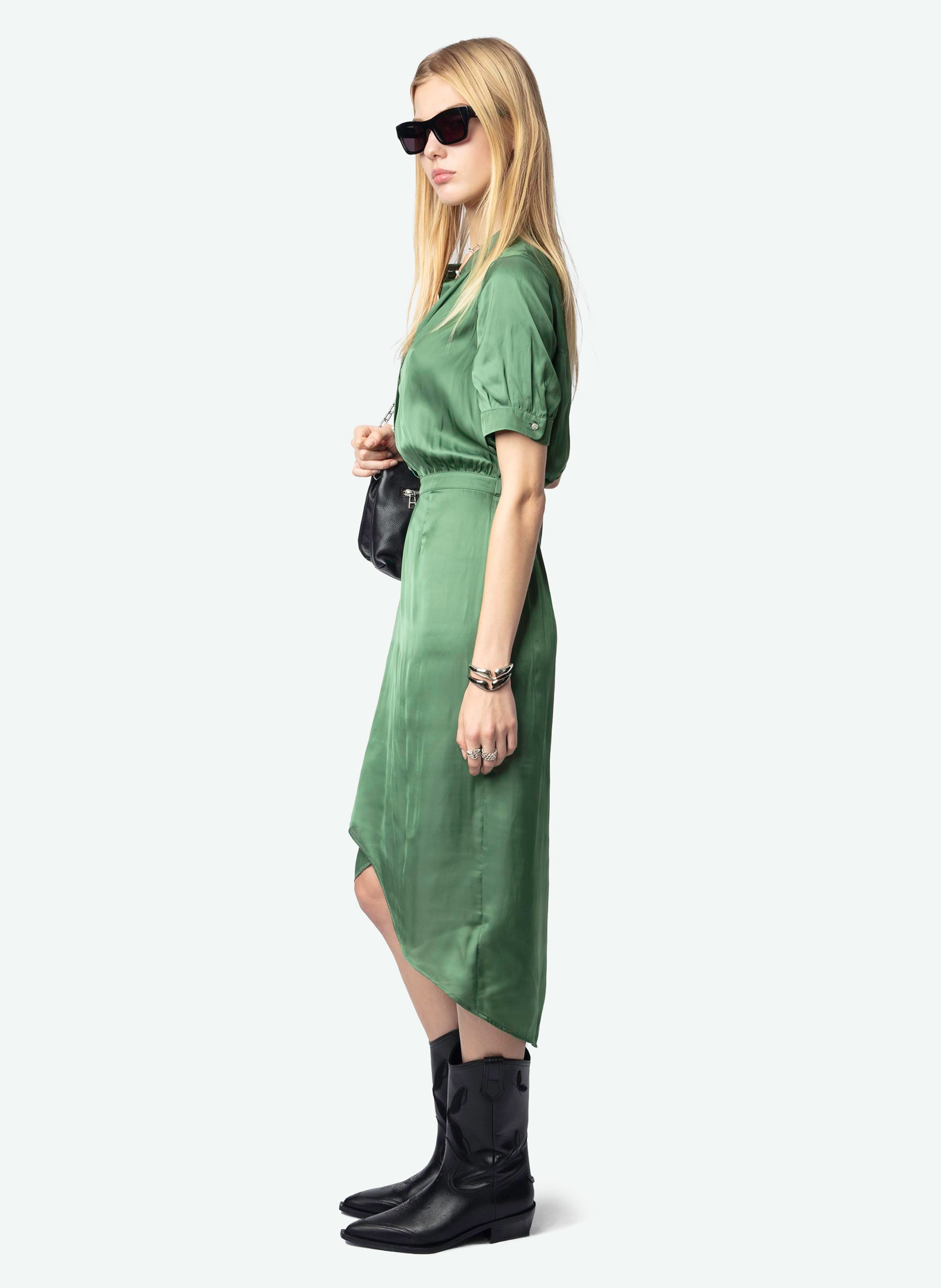 Robe midi cintrée à manches courtes rimaz ZADIG&VOLTAIRE Vert