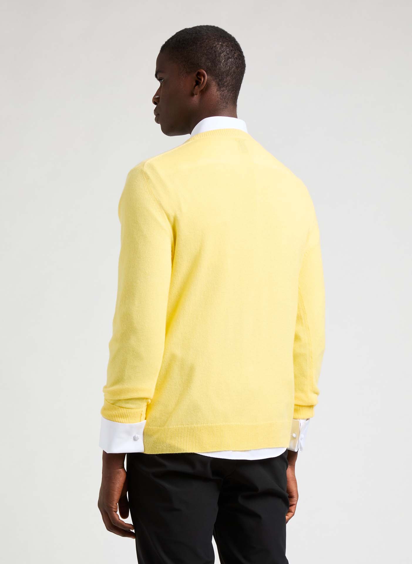 Pull col rond en cachemire AU PRINTEMPS PARIS Jaune