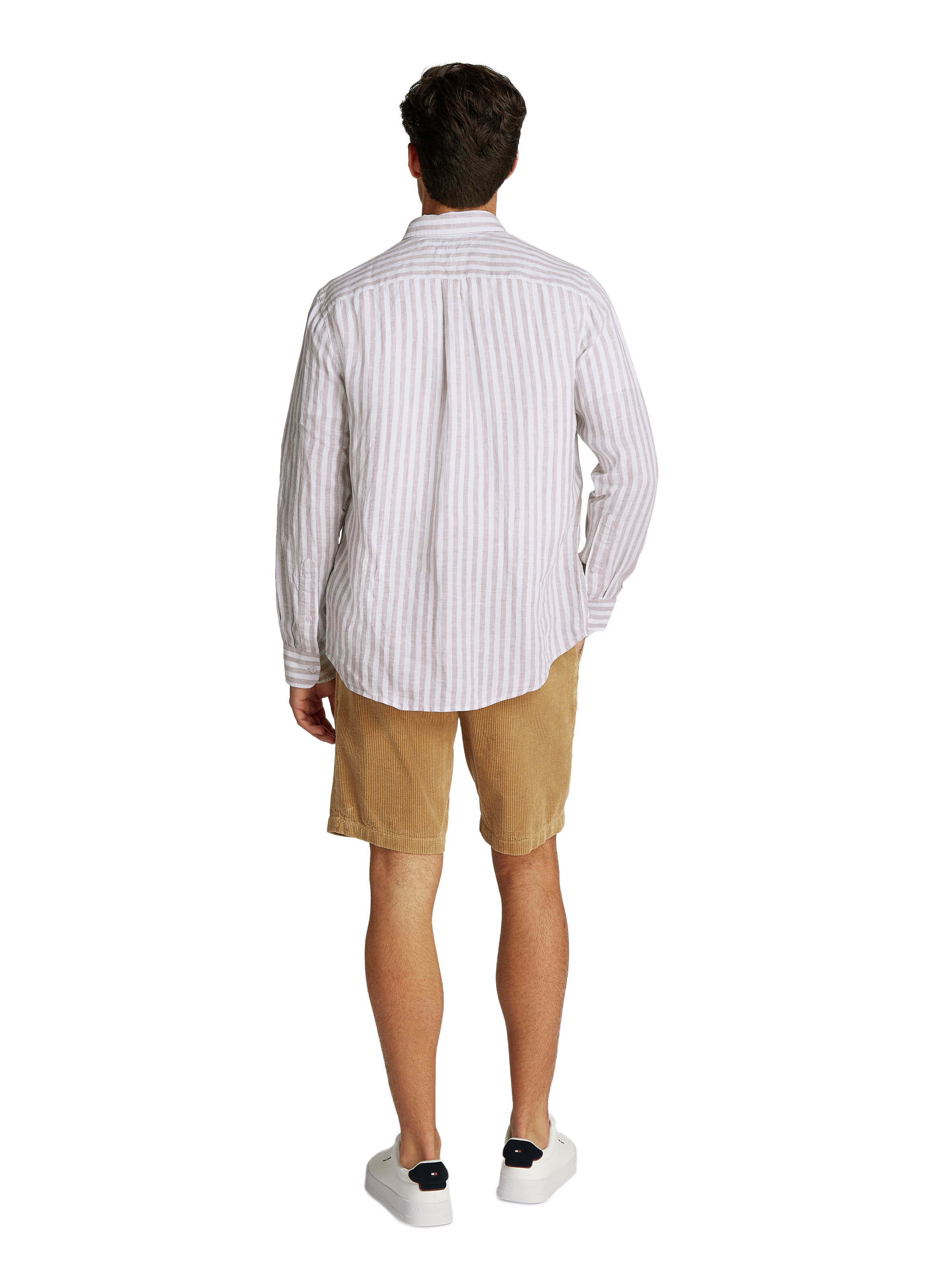 Chemise rayée en lin TOMMY HILFIGER Beige