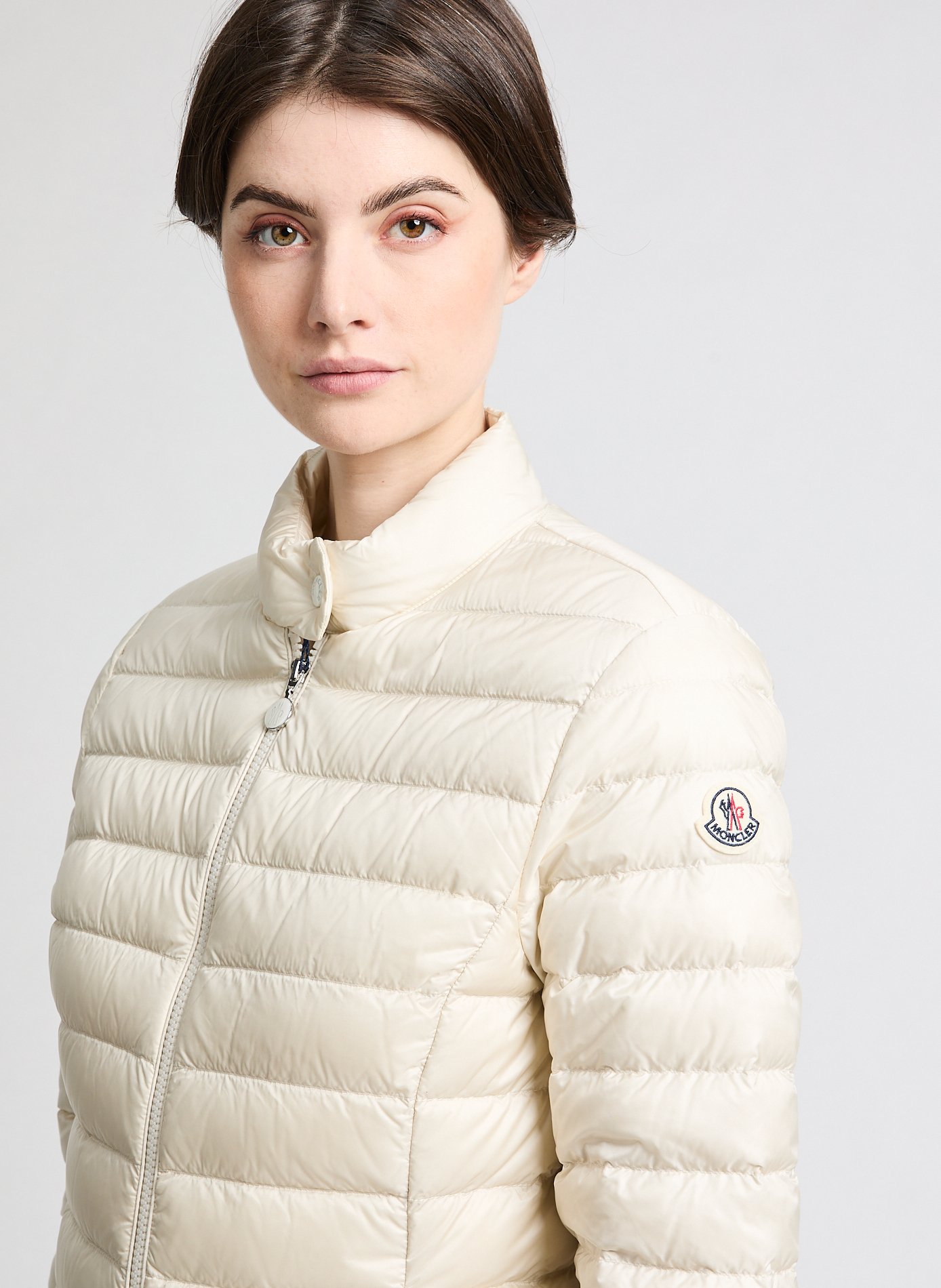 Short quilted down jacket MONCLER Beige