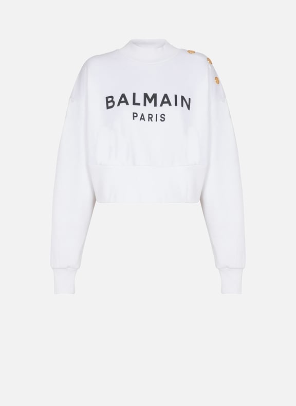 Sweatshirt imprimé balmain paris Blanc by BALMAIN BALMAIN Sweatshirt imprimé balmain paris Blanc