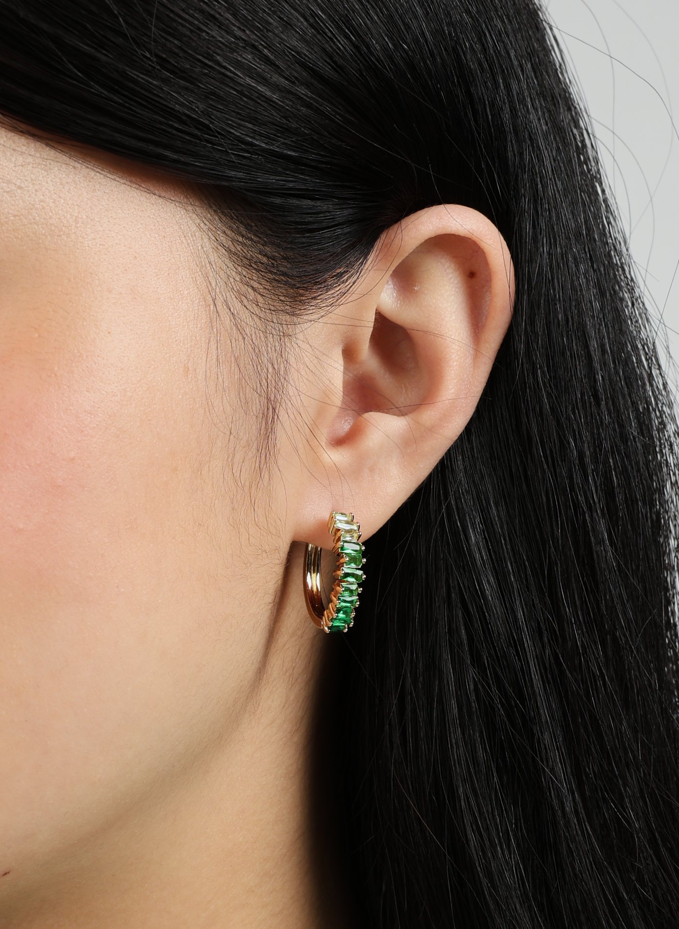 Boucles d'oreille cristaux AU PRINTEMPS PARIS Vert