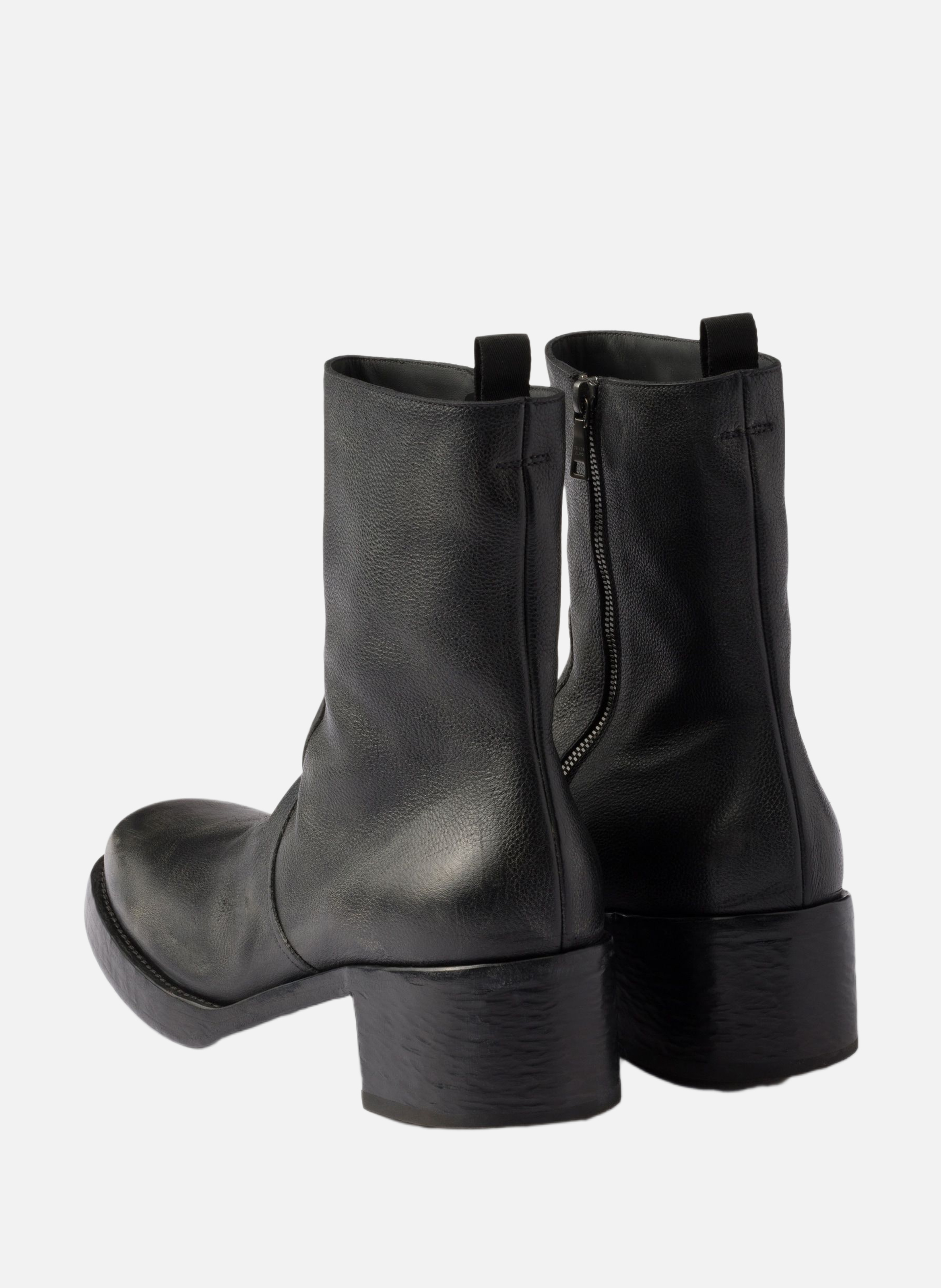 Bottines en cuir Noir