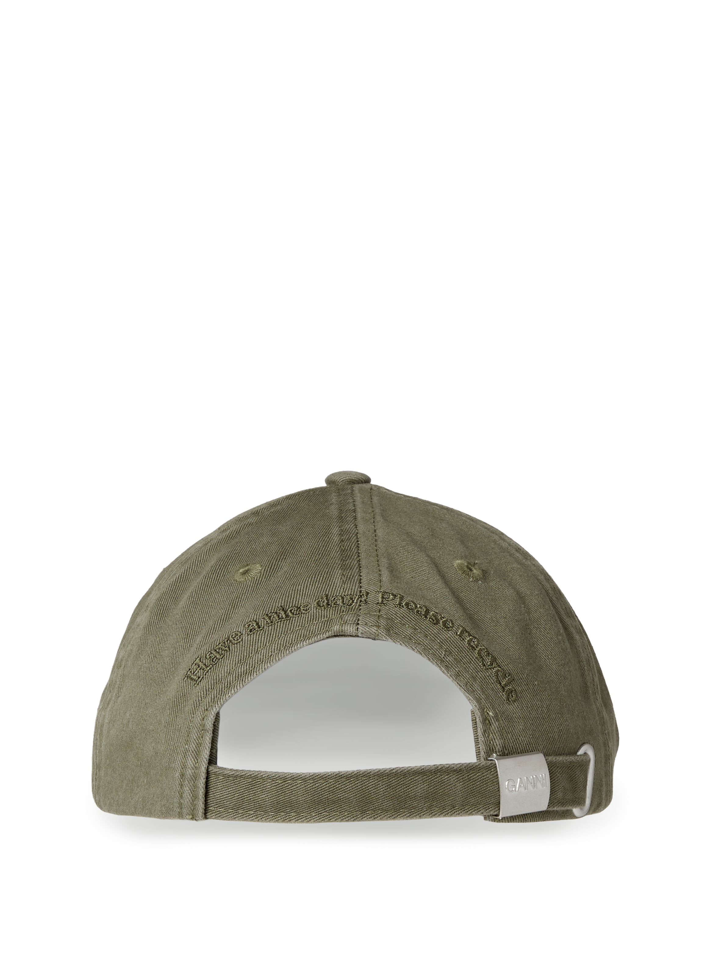 : Casquette en coton à logo brodé GANNI Kaki