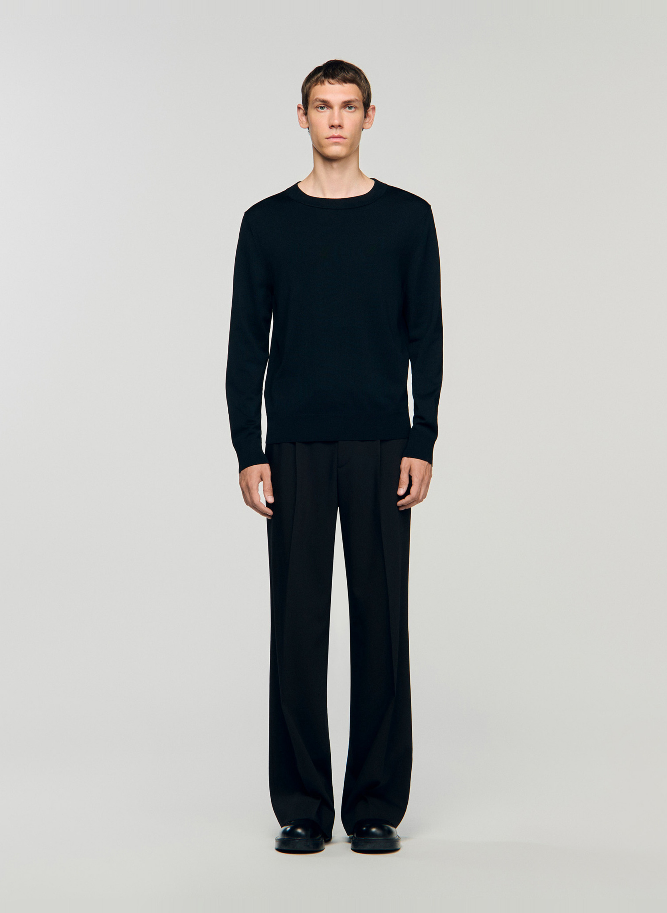 Sweat cintré à manches longues SANDRO Noir