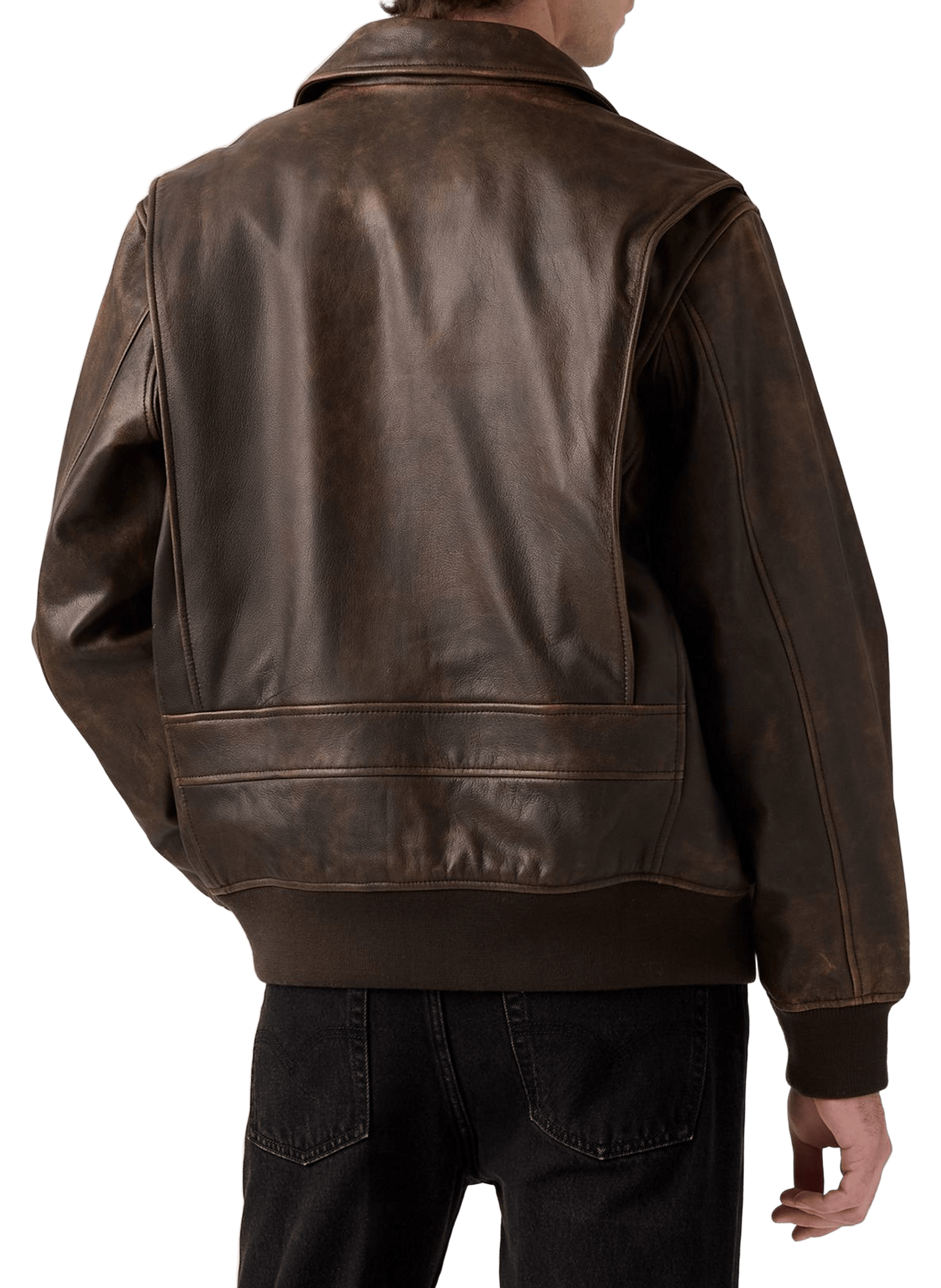 Blouson style aviateur en cuir LEVI'S Marron