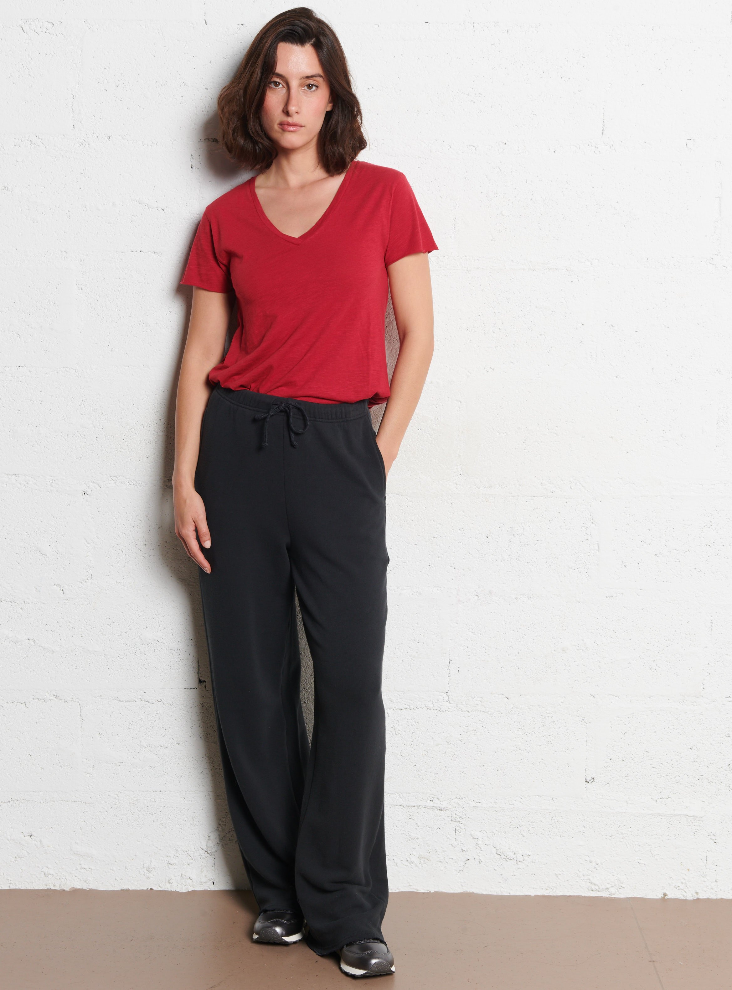 Jogging ample en coton mélangé atubay AMERICAN VINTAGE Noir