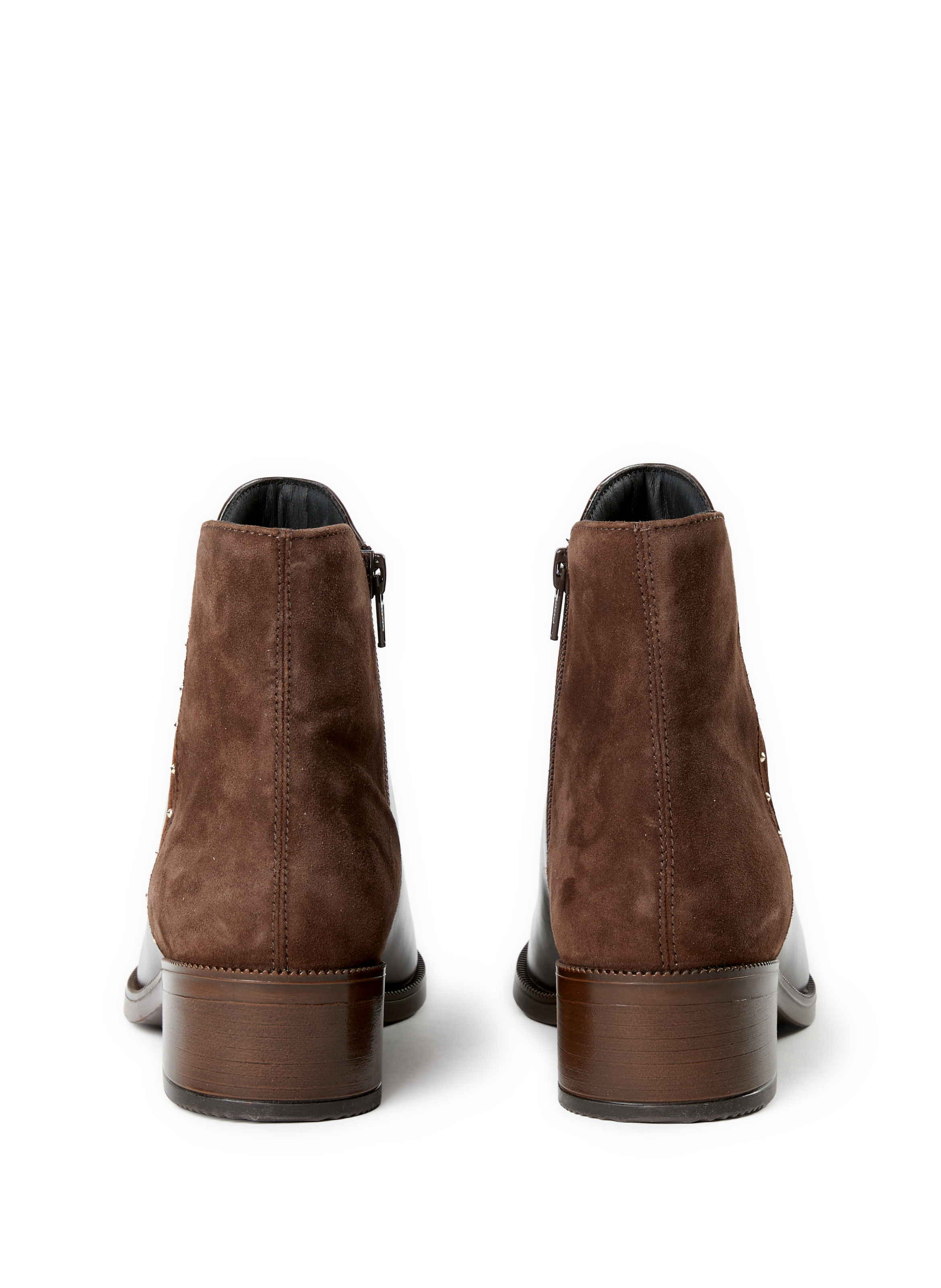 Bottines bi-matière en cuir GEOX Marron