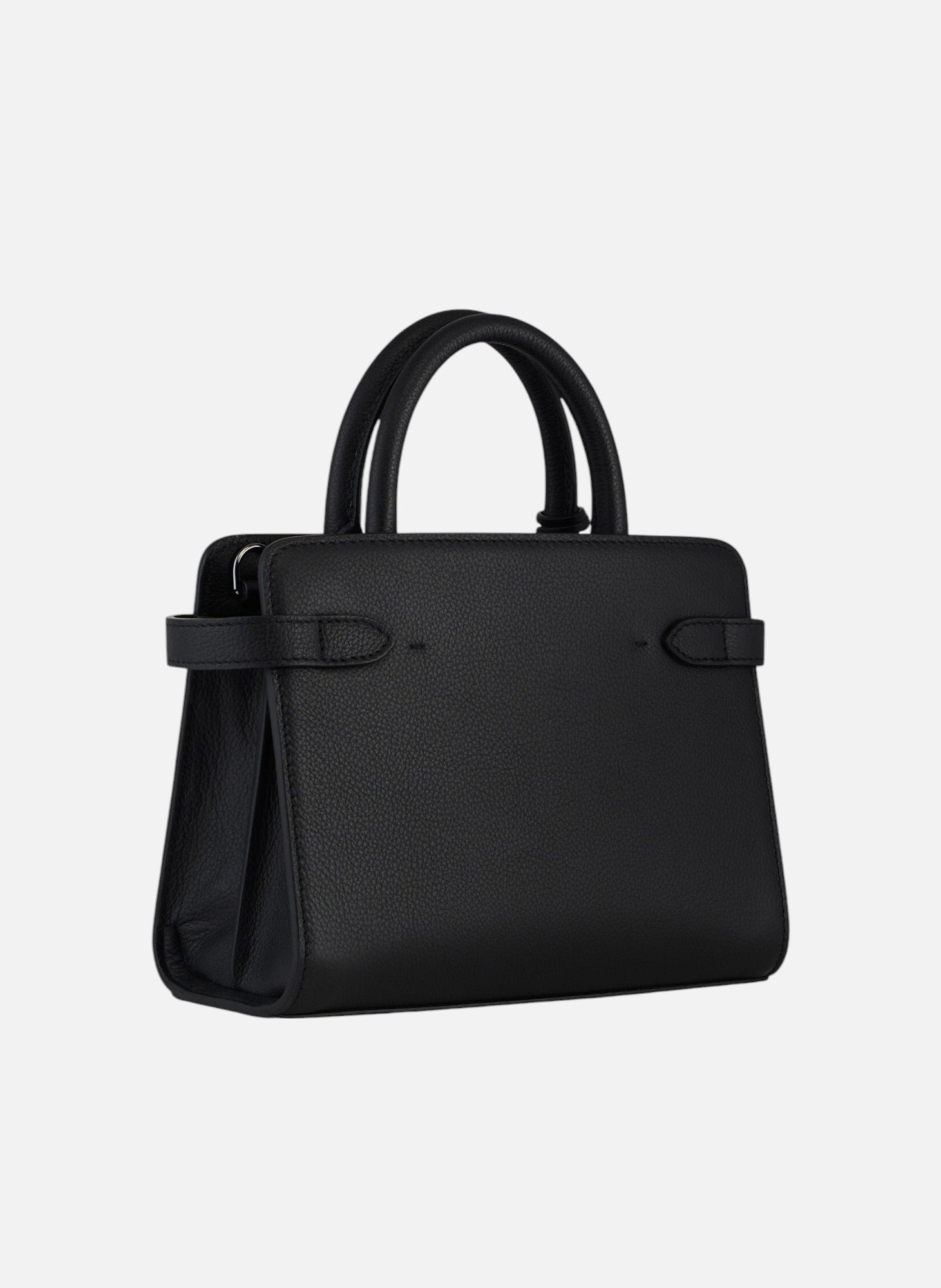 Petit sac à main emilie en cuir lisse avec studs LE TANNEUR Noir