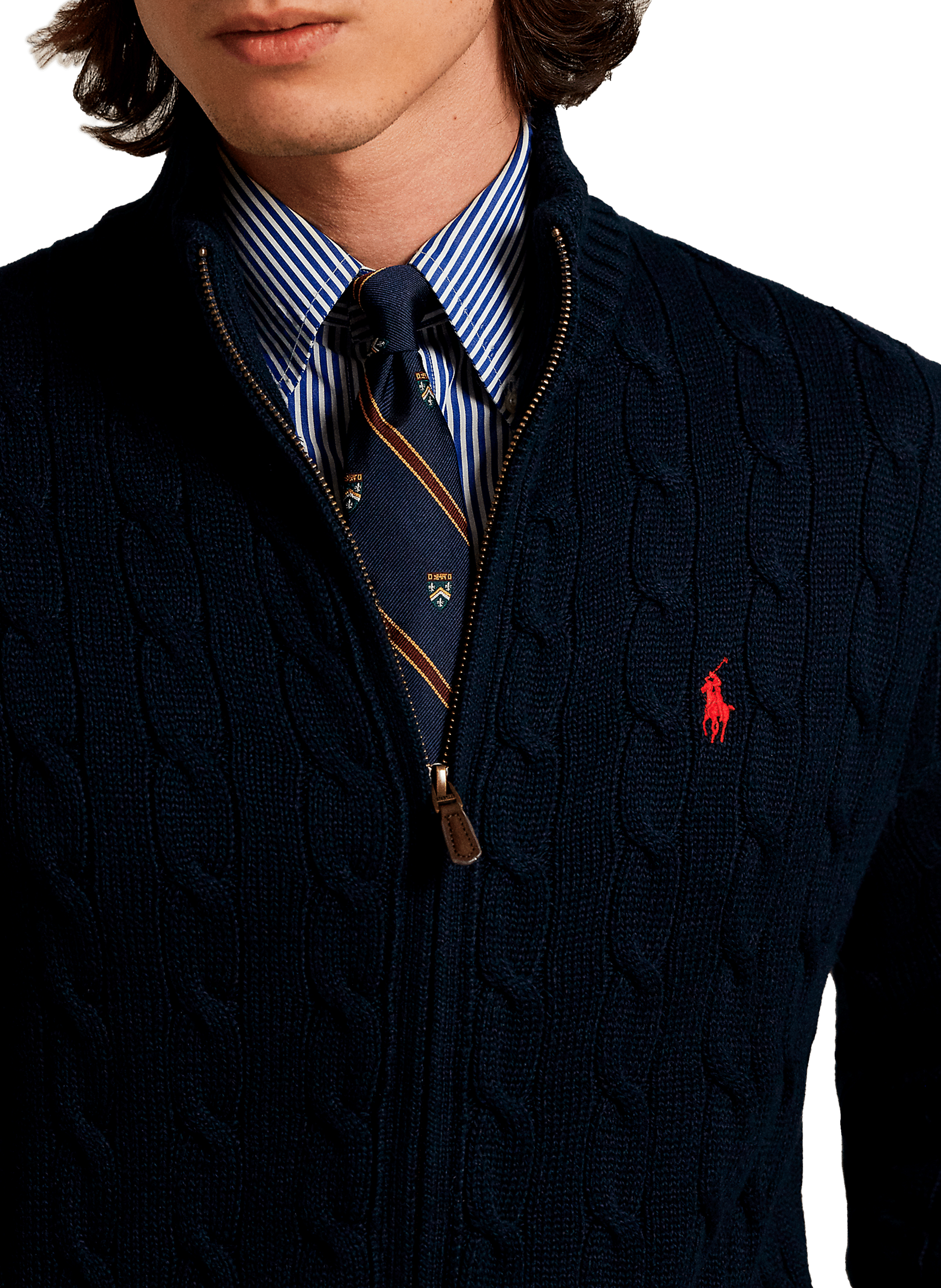 Gilet à col montant en coton POLO RALPH LAUREN Bleu