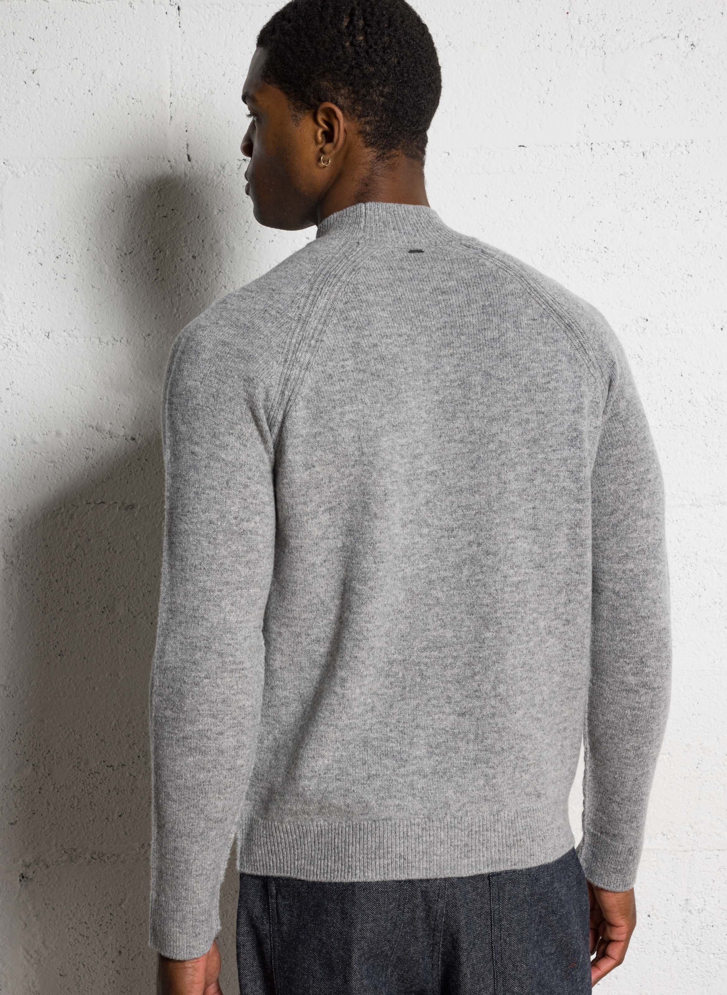 Pull droit en laine mélangée Gris