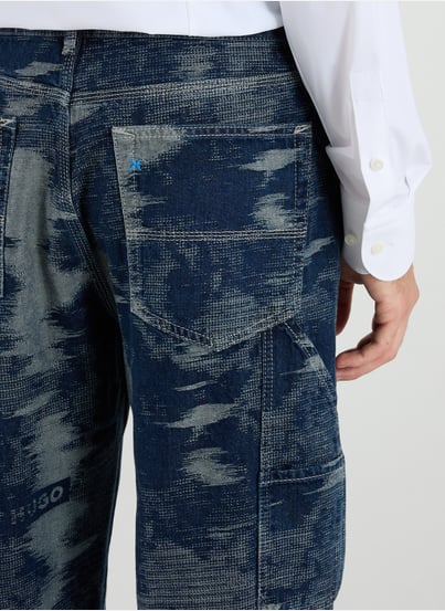 Gerader Jacquard-Baumwoll-Carpenter-Jeans HUGO BLUE Gerader Jacquard-Baumwoll-Carpenter-Jeans HUGO BLUE