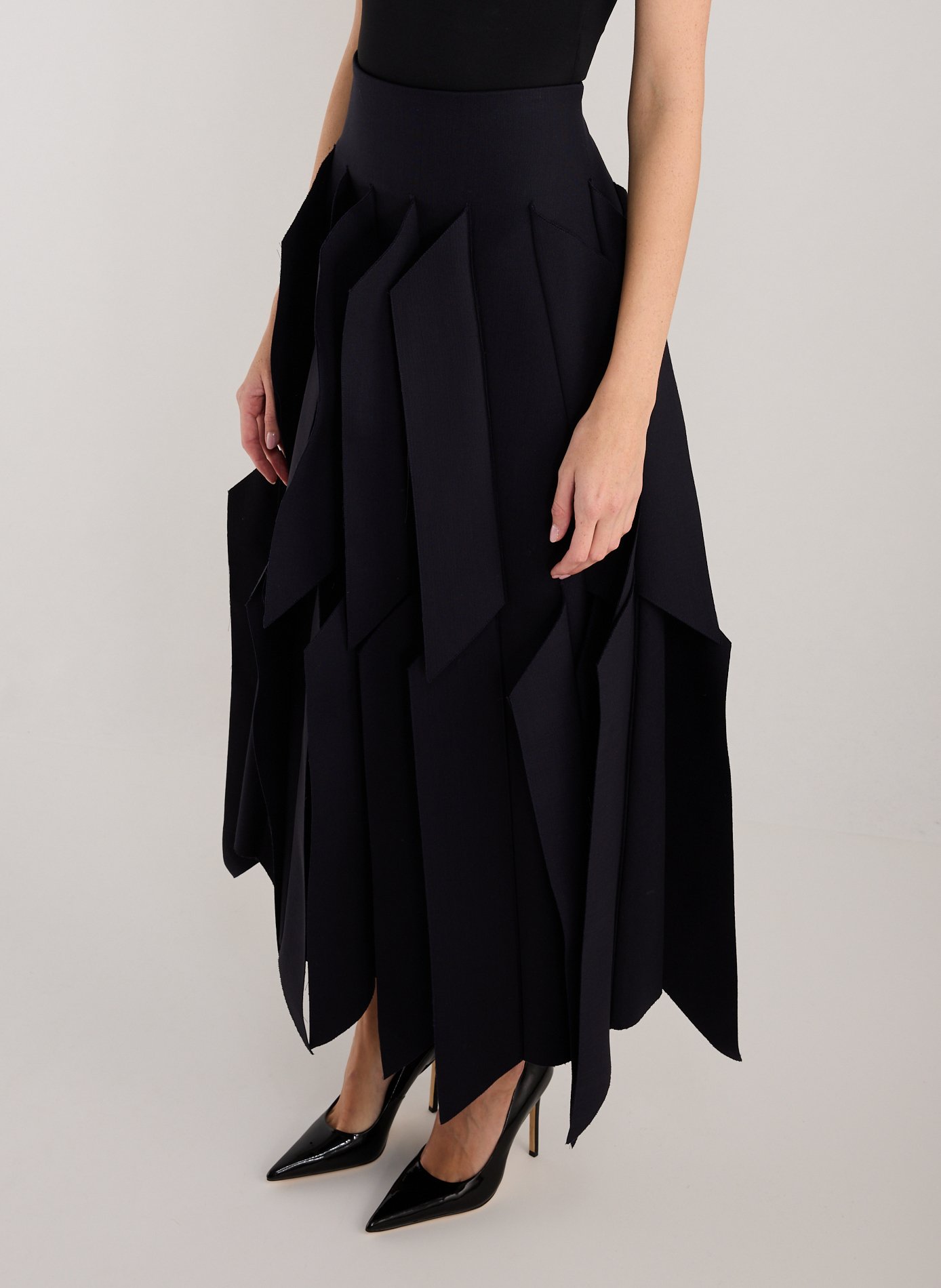 A.W.A.K.E. MODE Jupe évasée découpes 3D Bleu