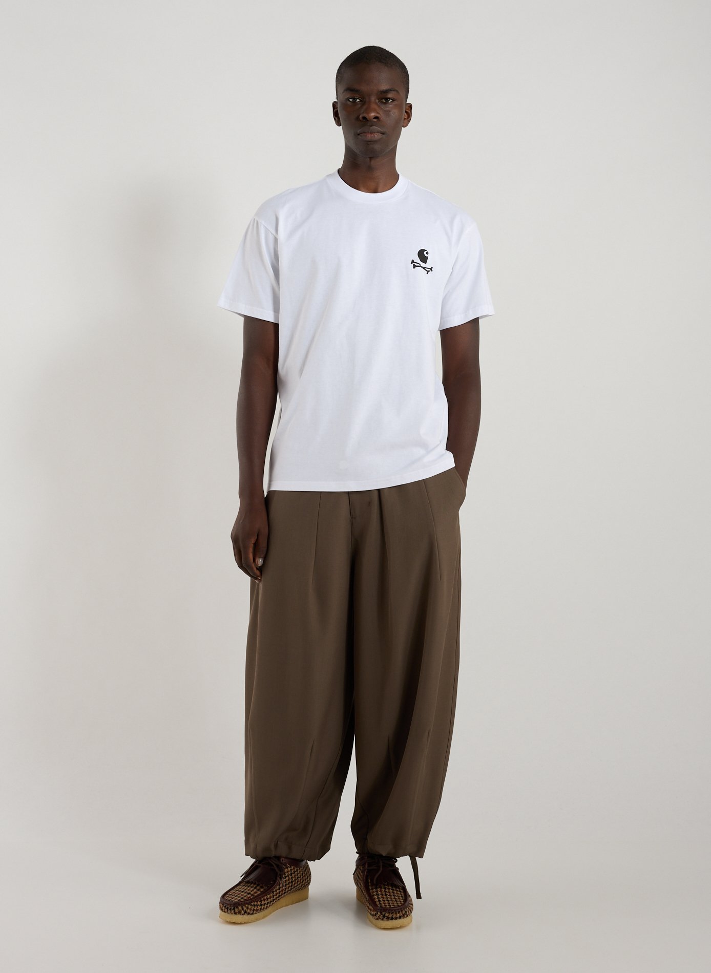 Round neck cotton printed T-shirt CARHARTT WIP White