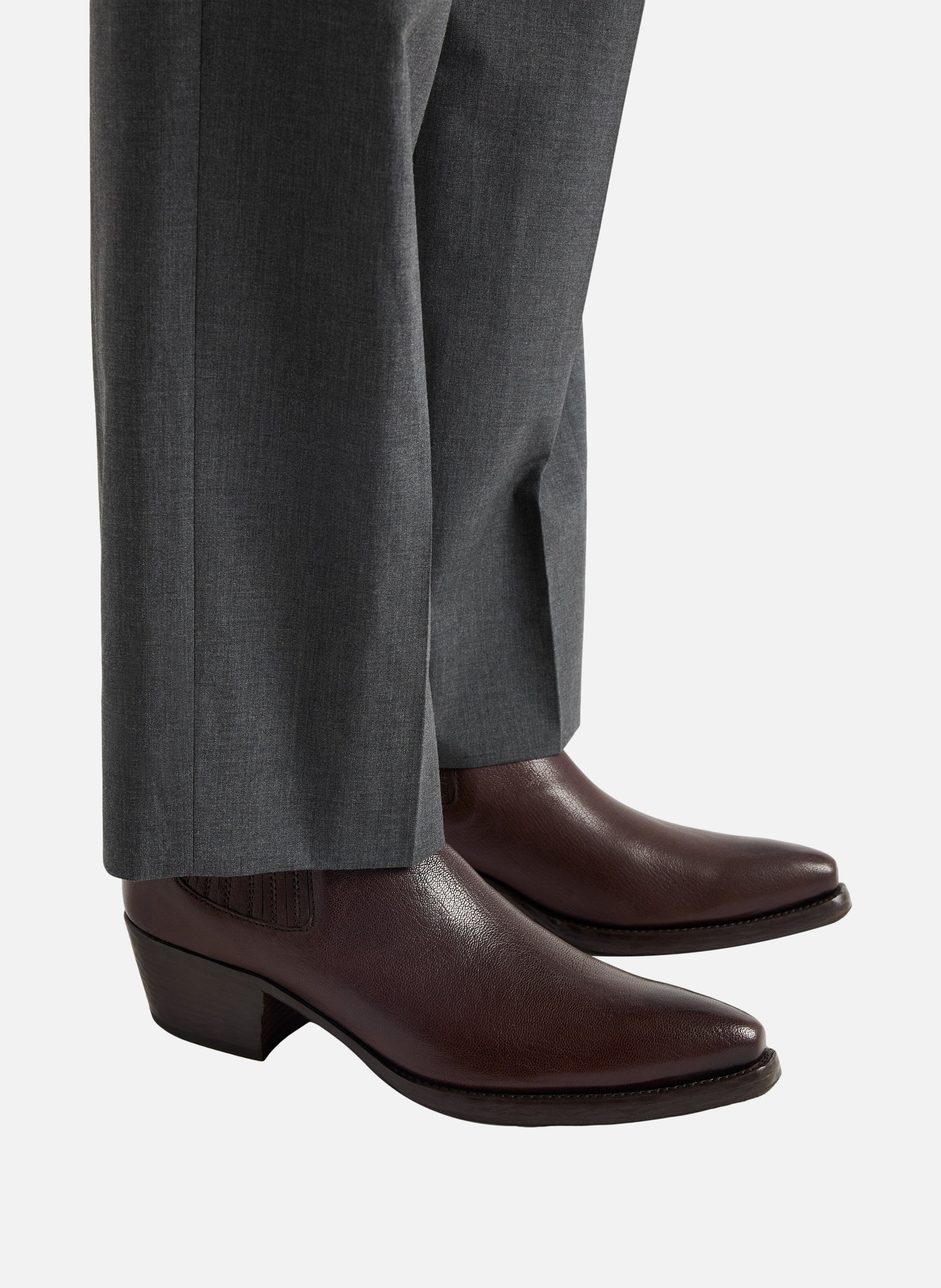 Bottines chelsea en cuir PRADA Marron