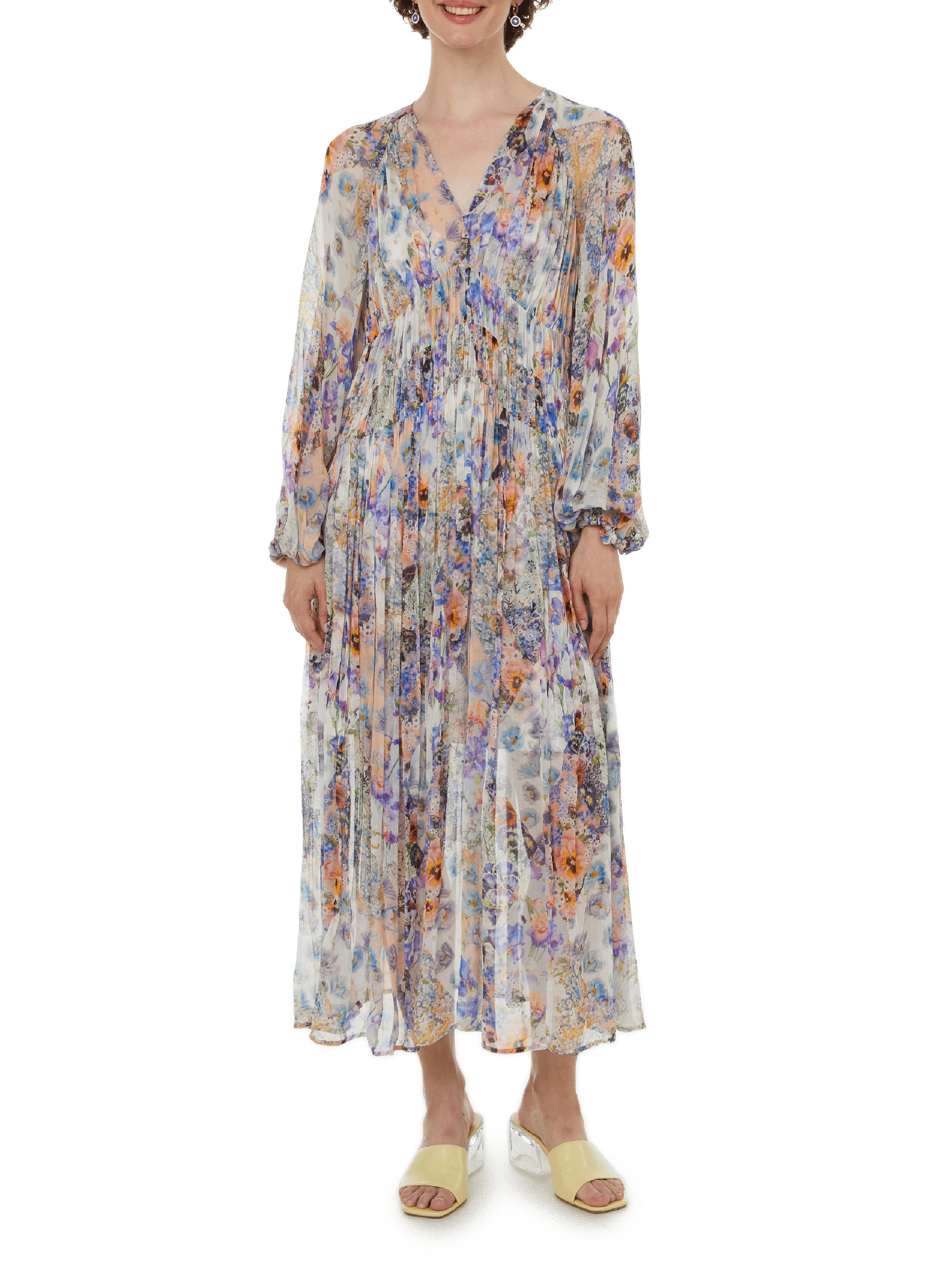 Silver earrings EYE M - ILEANA MAKRI Blue