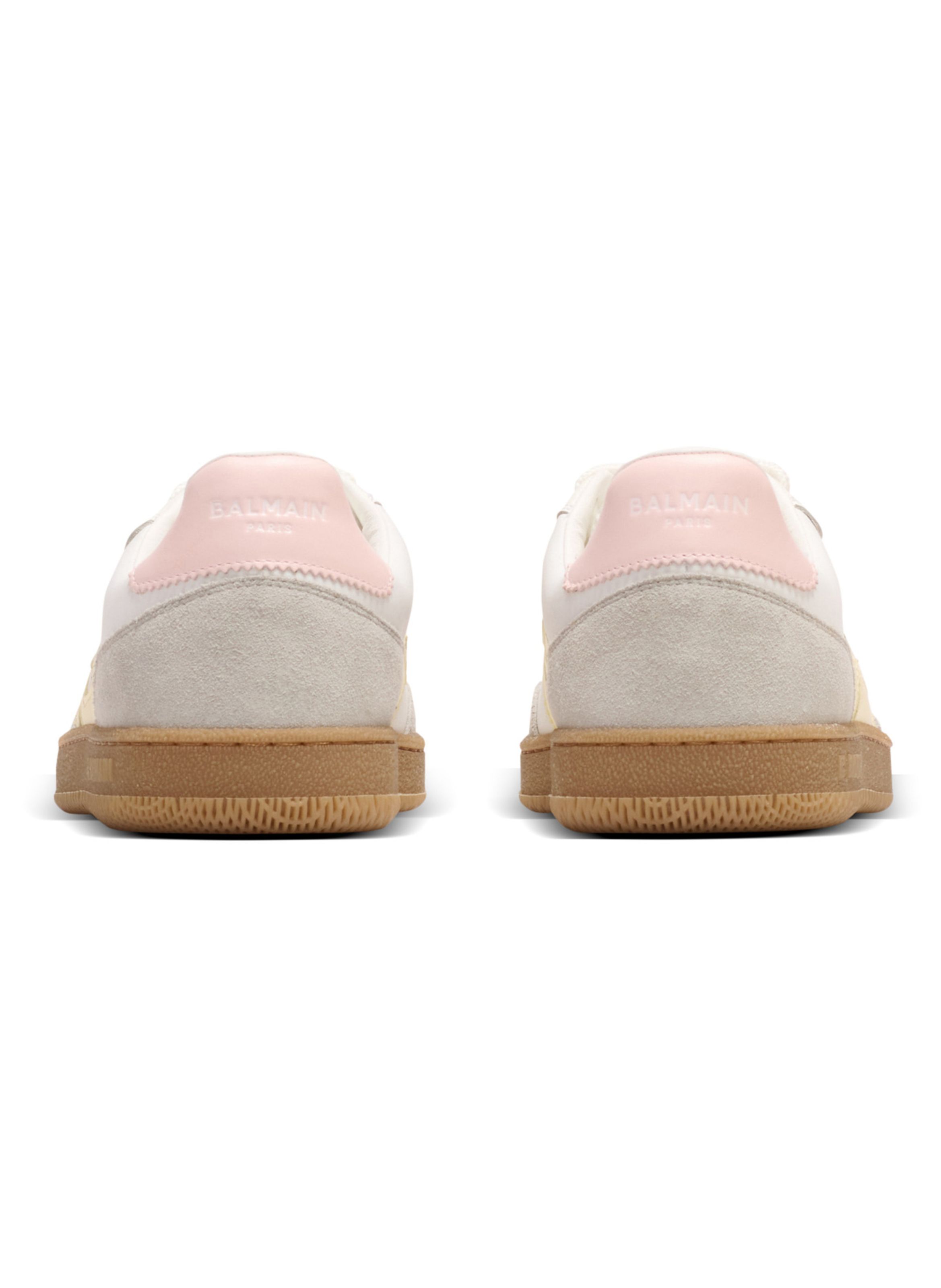 Baskets swan en cuir de veau et nylon BALMAIN Blanc