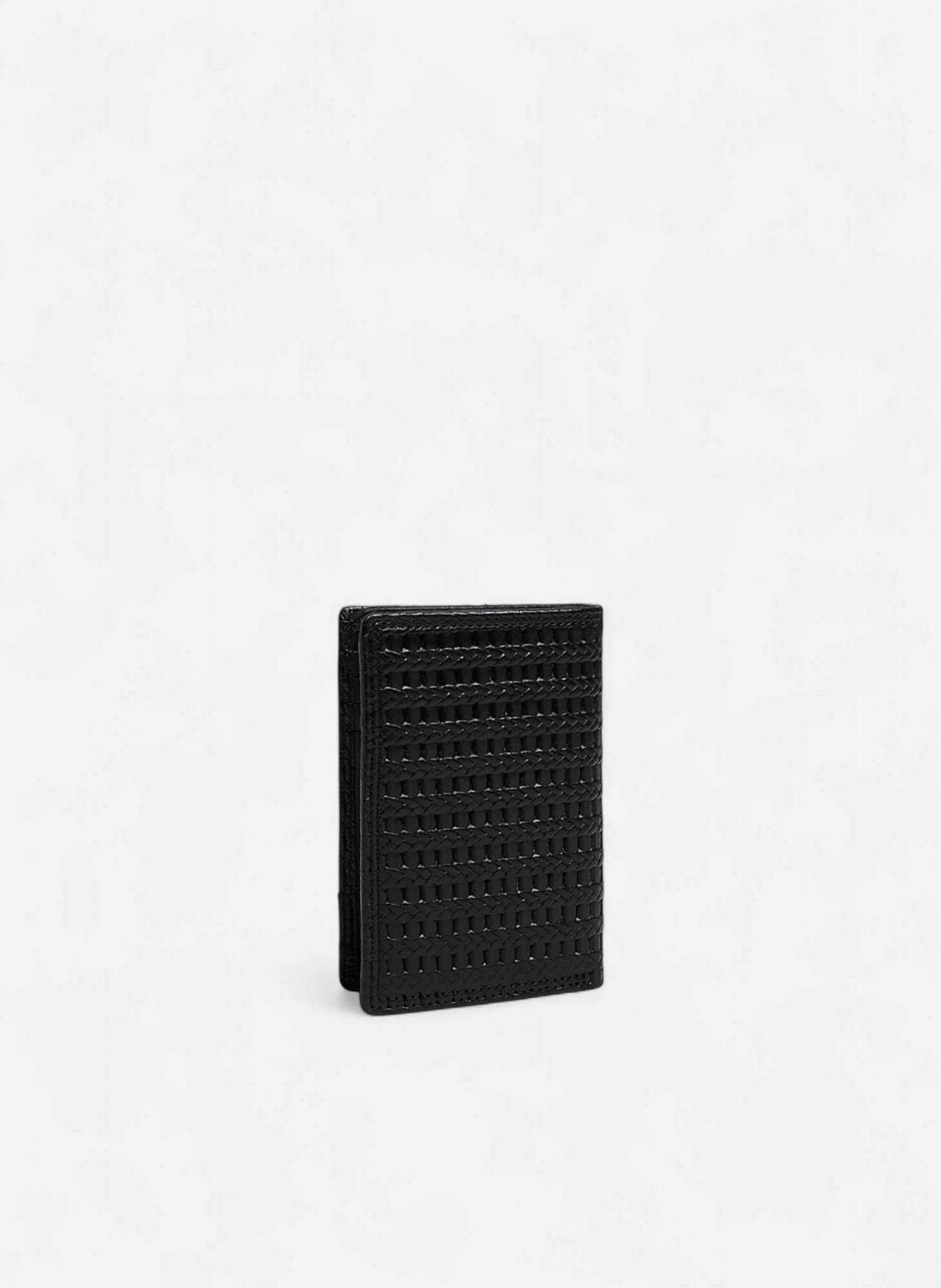 Porte cartes vertical martin en cuir embossé et cuir lisse LE TANNEUR Noir