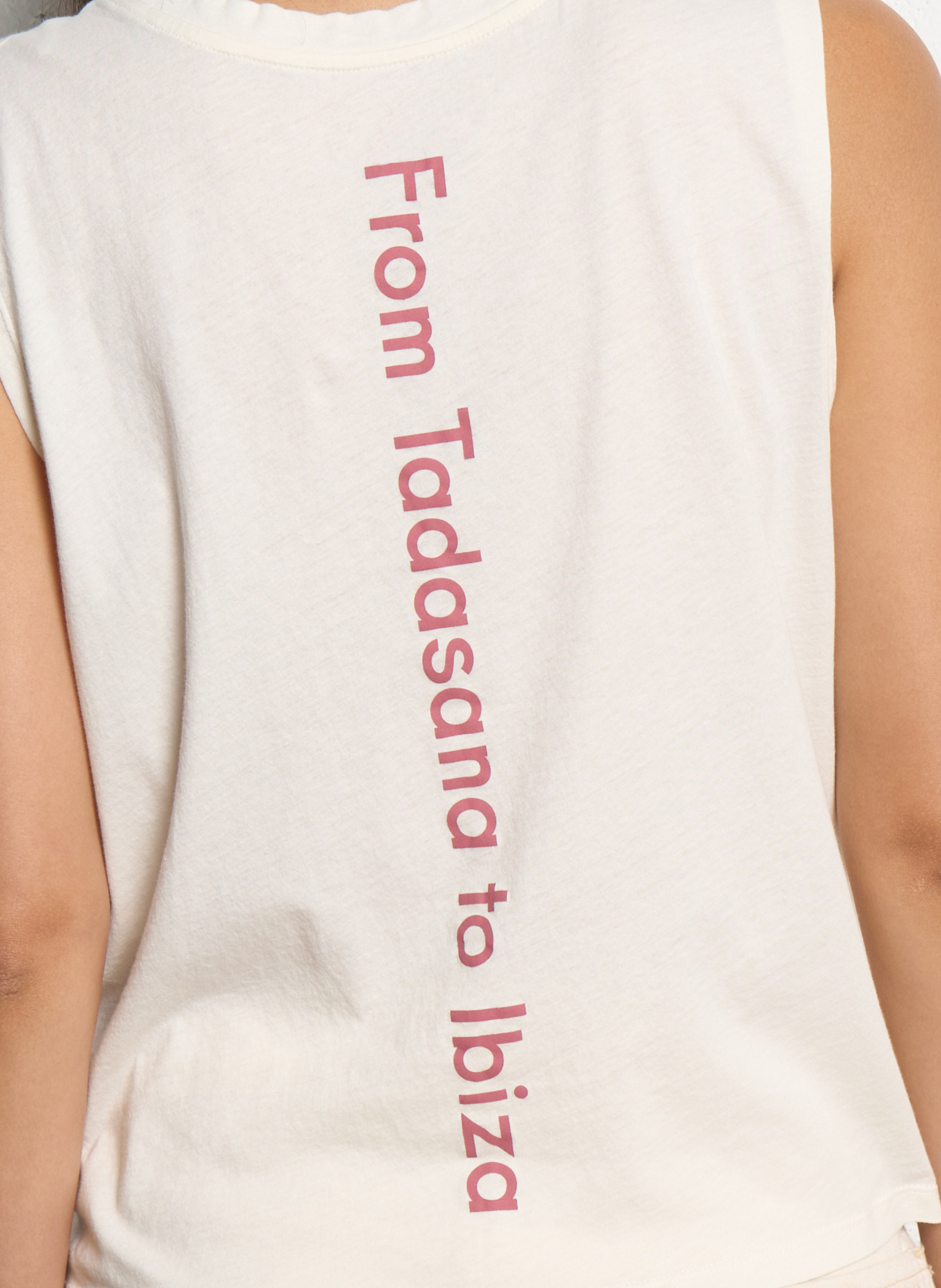 Tee-shirt sans manches en coton shava Beige