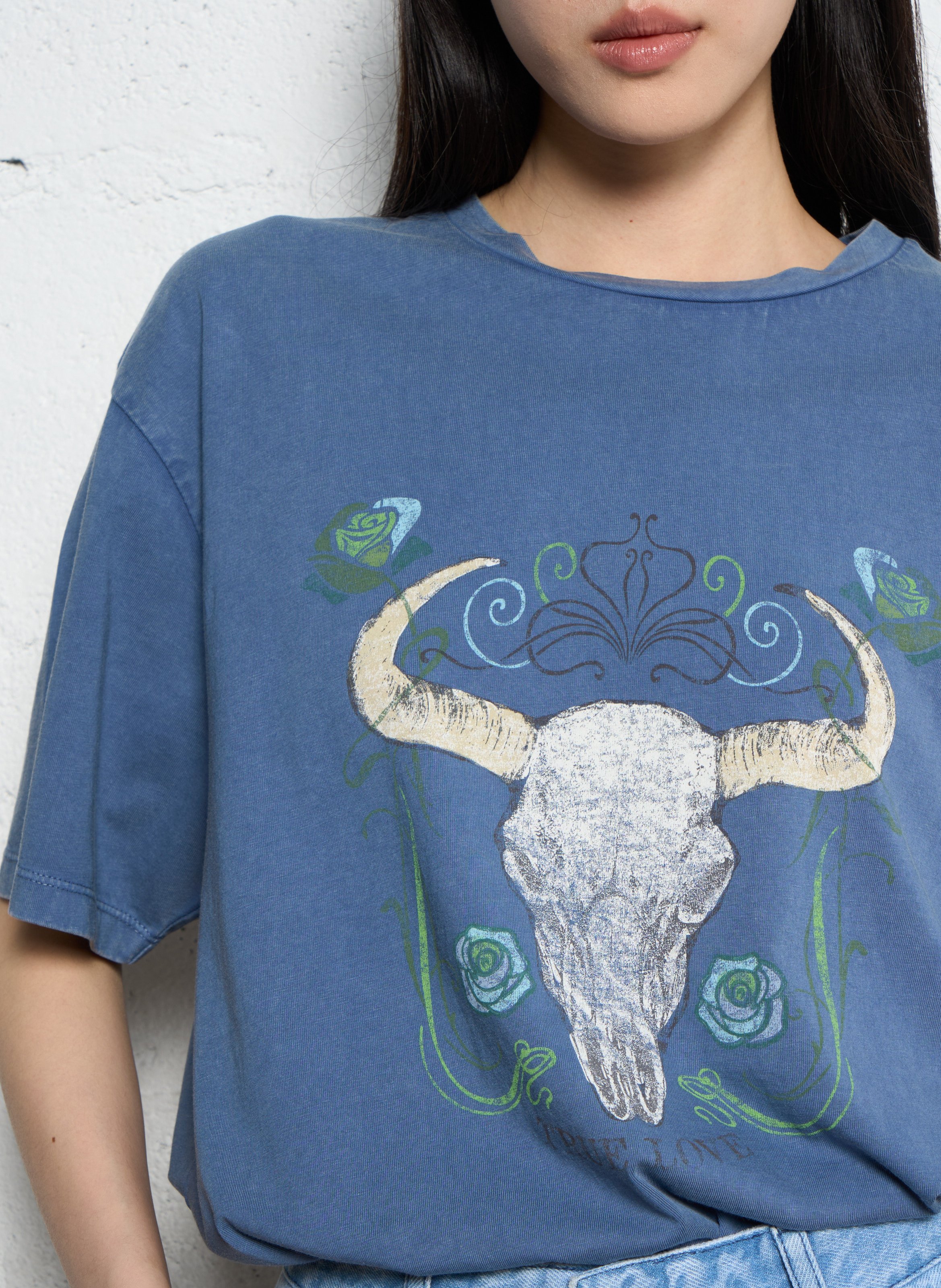 Tee-shirt col rond en coton IKKS Bleu