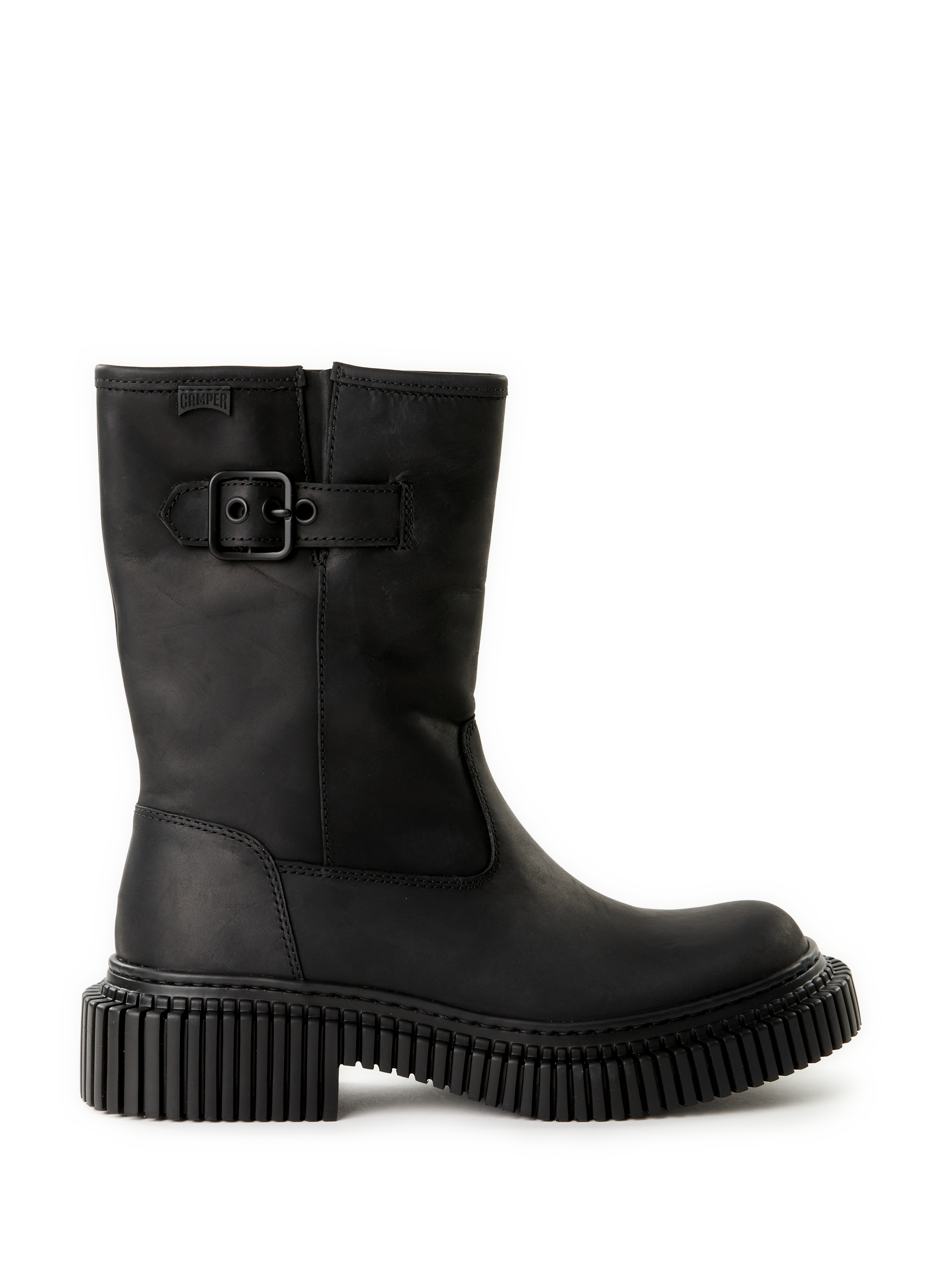 CAMPER Boots unies crantées en cuir Noir