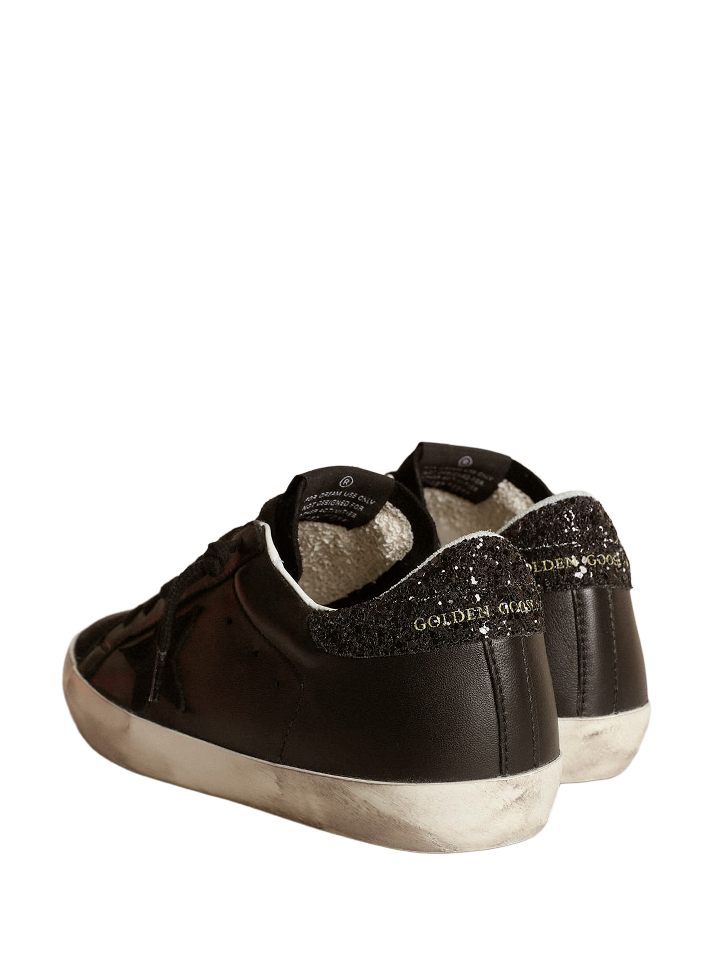 Baskets Super-Star en cuir mélangé GOLDEN GOOSE Noir