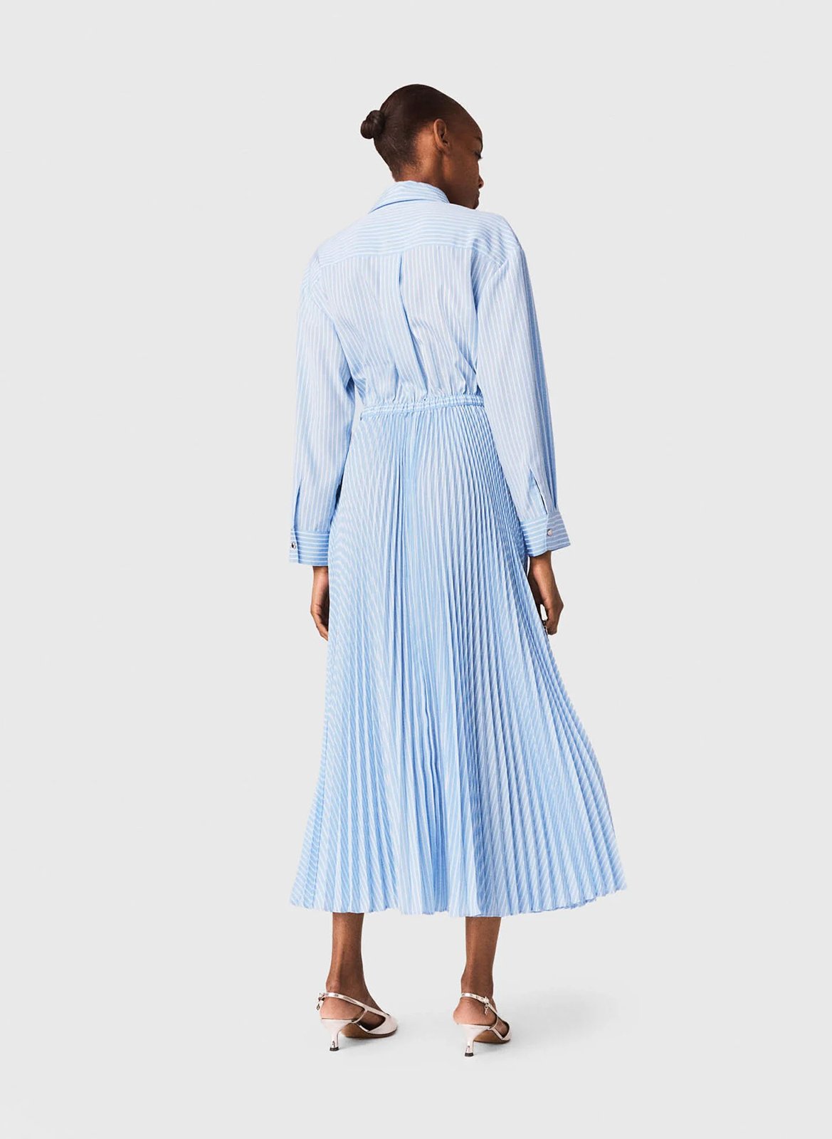 Robe longue plissée MAJE Bleu