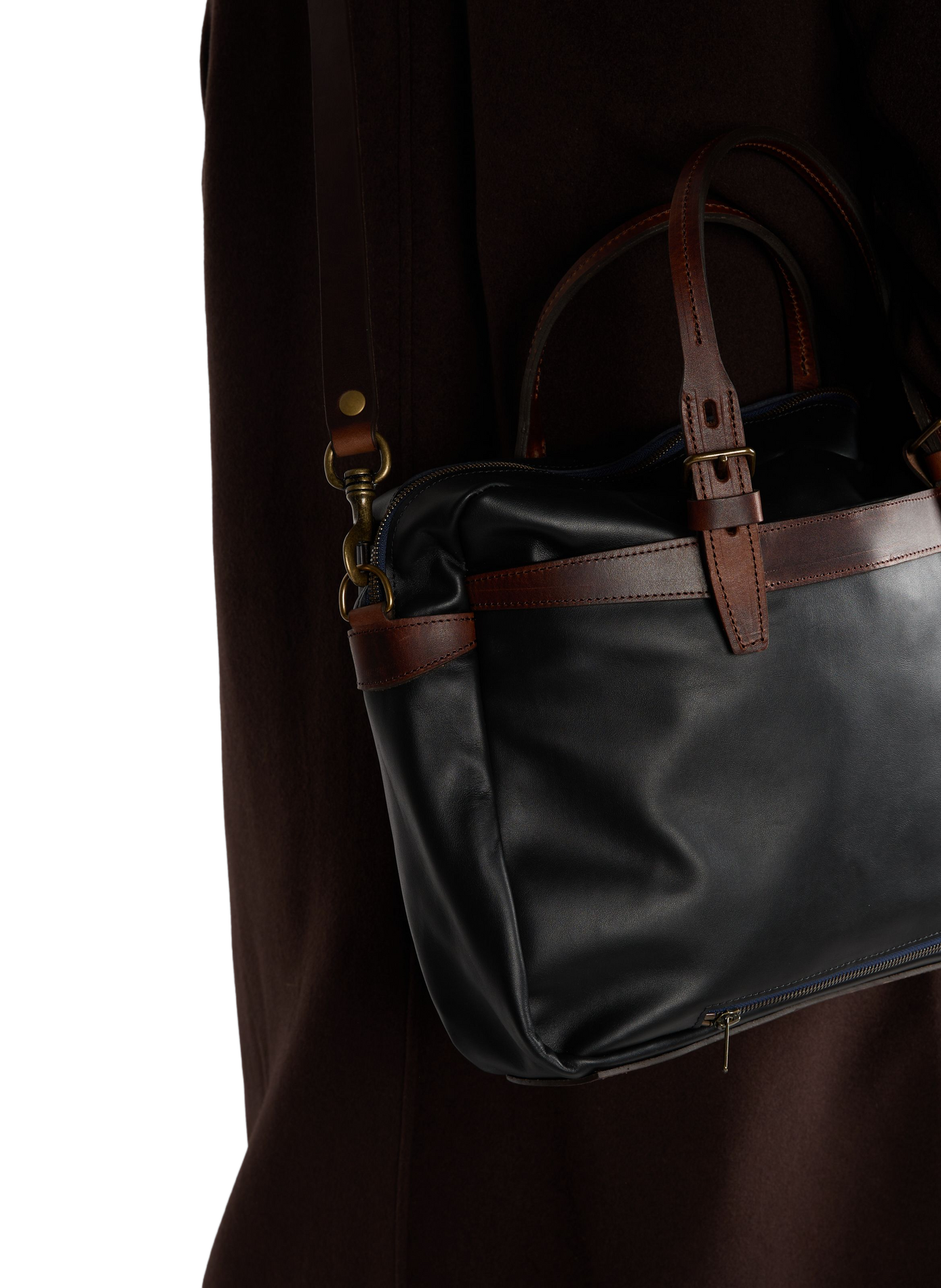 Cow leather Ledger business bag BLEU DE CHAUFFE Black