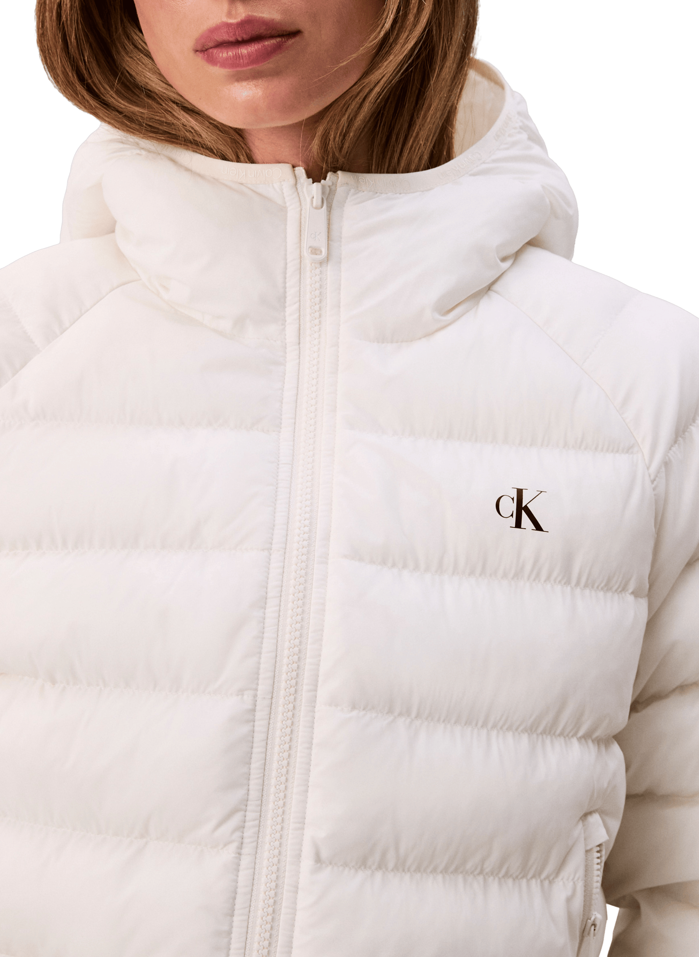 Doudoune courte à capuche CALVIN KLEIN Beige