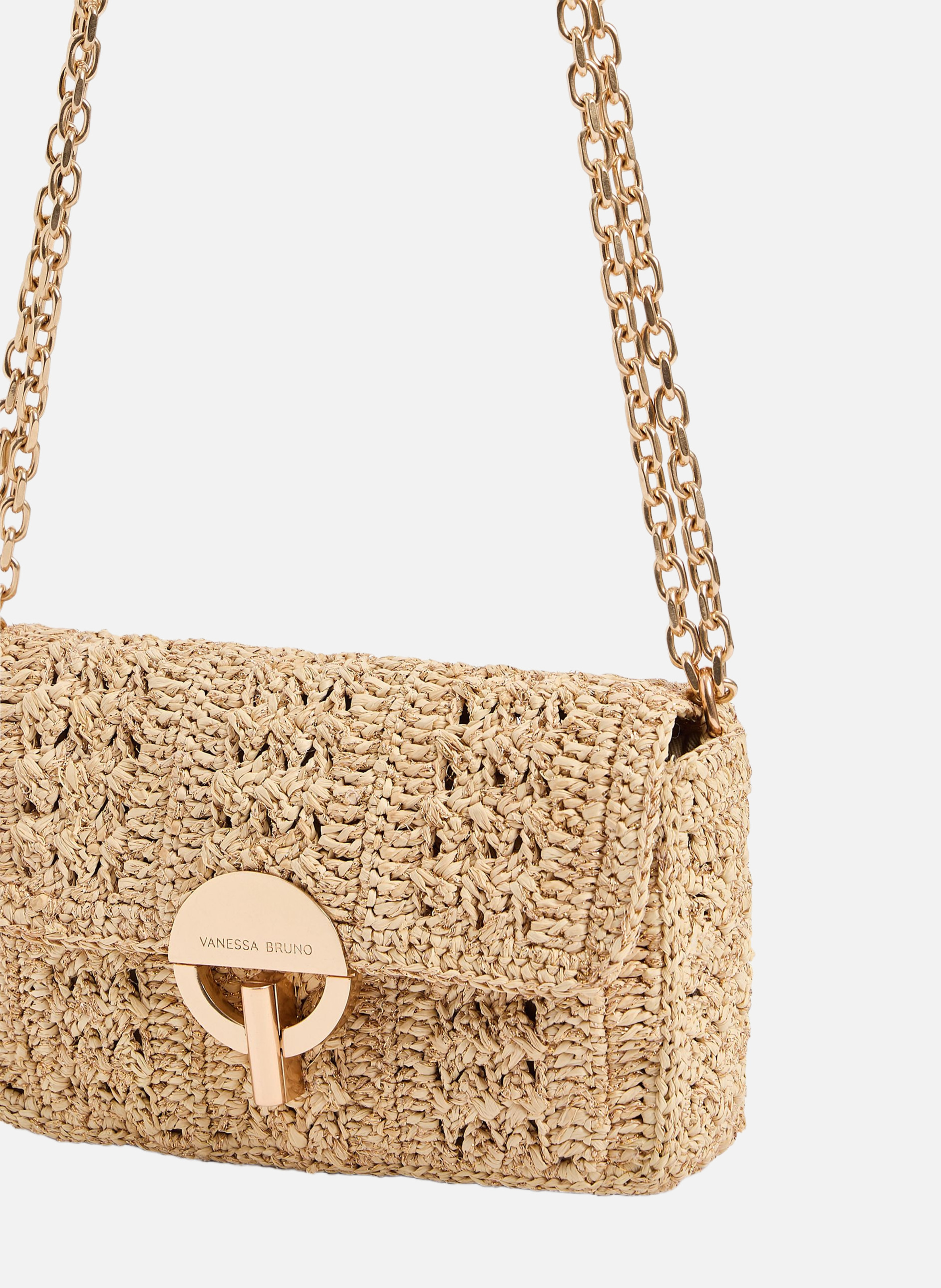 Petit sac moon en raphia VANESSA BRUNO Beige