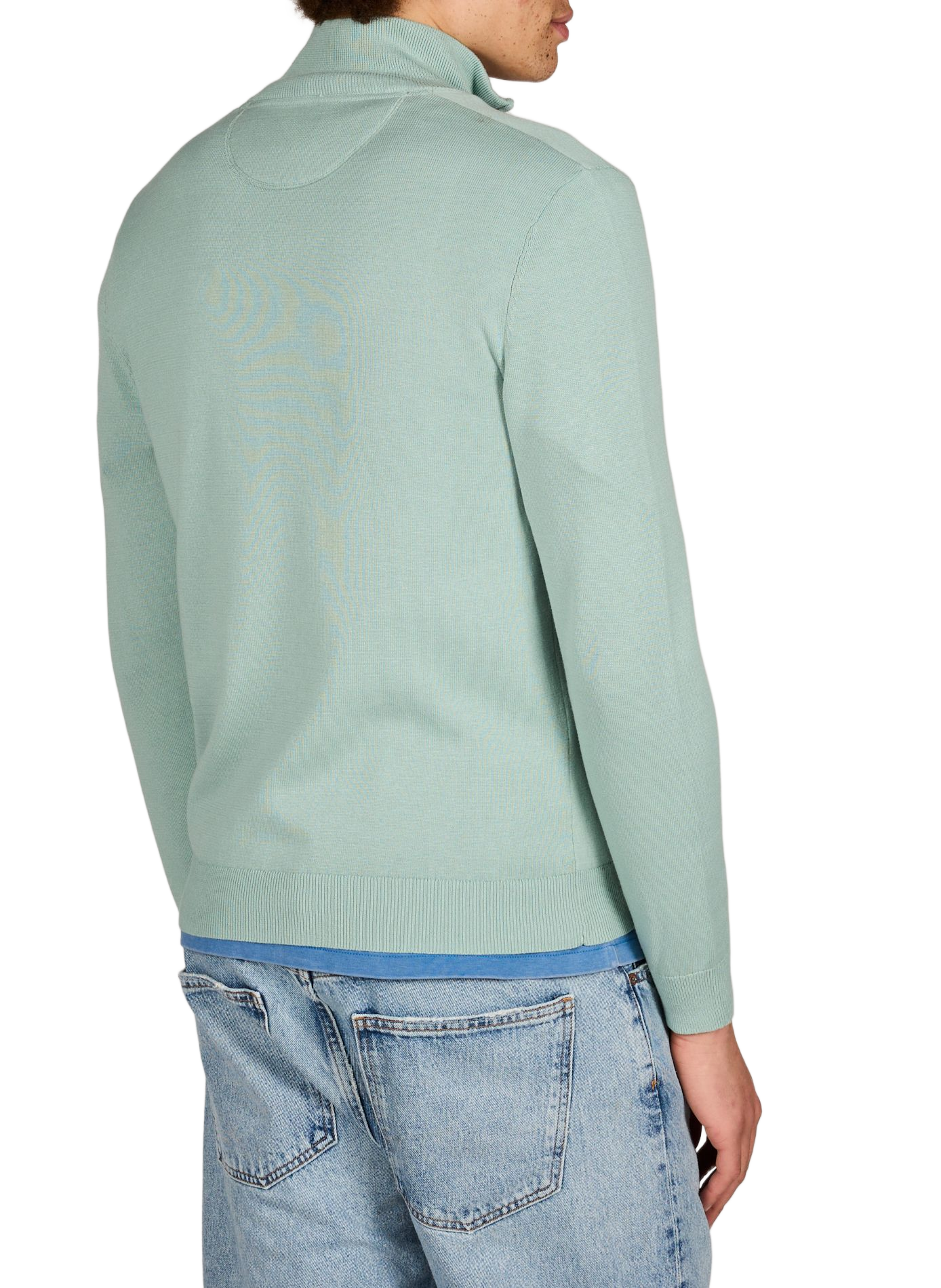 Pull droit col montant en coton EDEN PARK Bleu