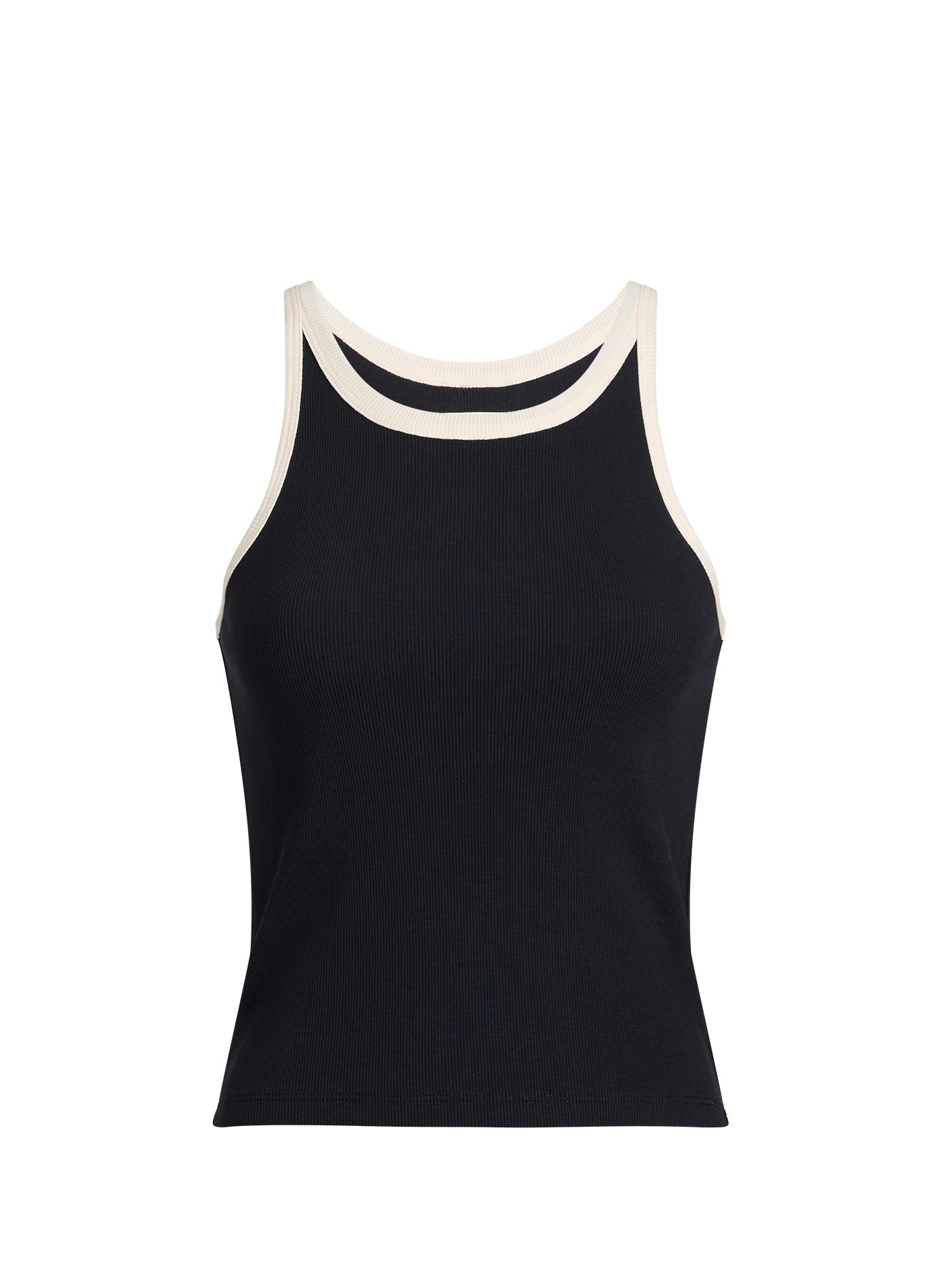 Harriet Contrast Tank Top in Blended Cotton THINKING MU Blue
