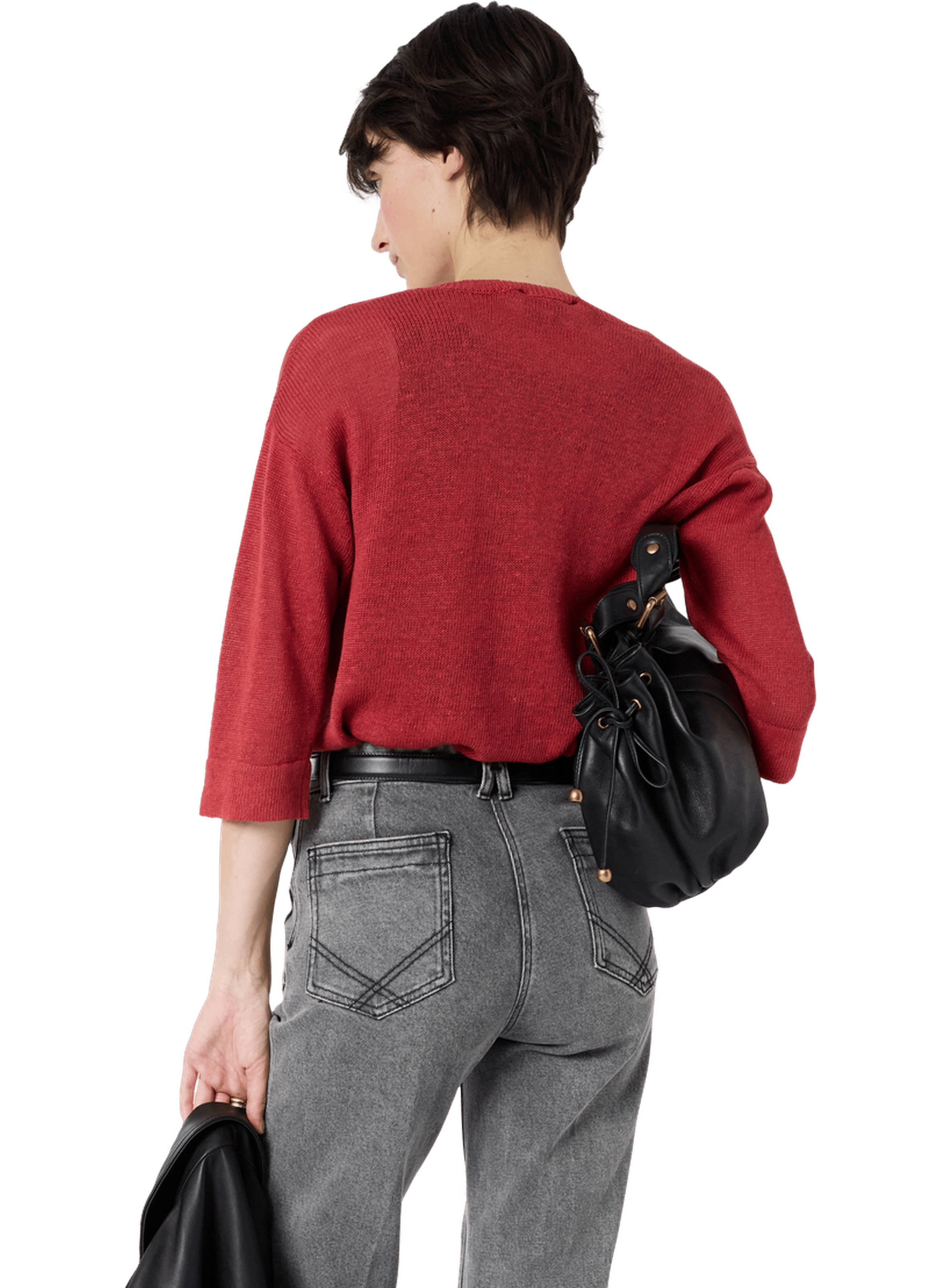 Pull v ample en lin - lylou GERARD DAREL Rouge