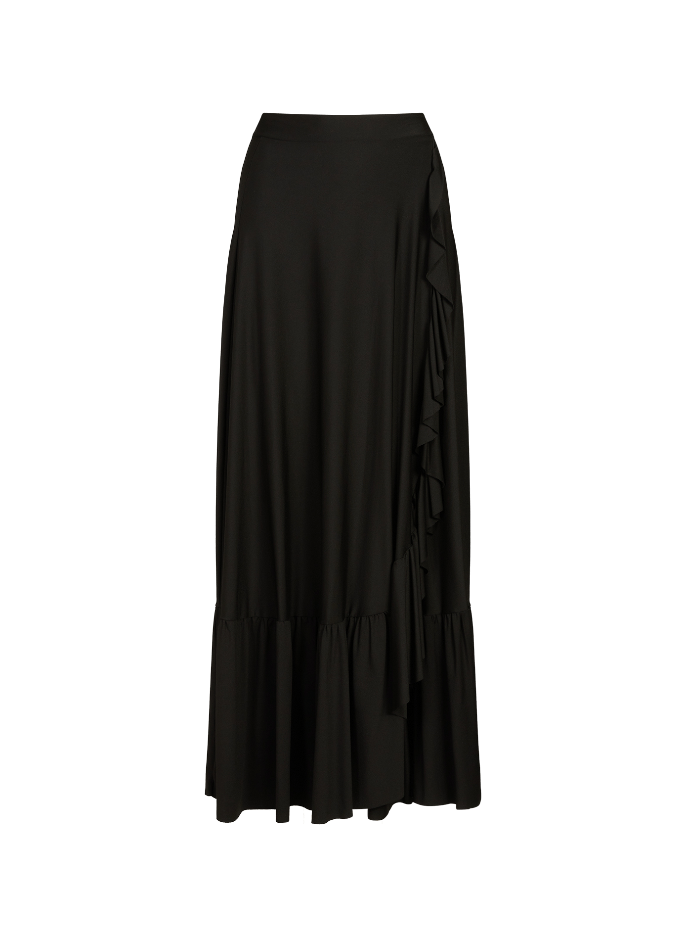 Jupe longue portefeuille volantée Idylle CALARENA Noir