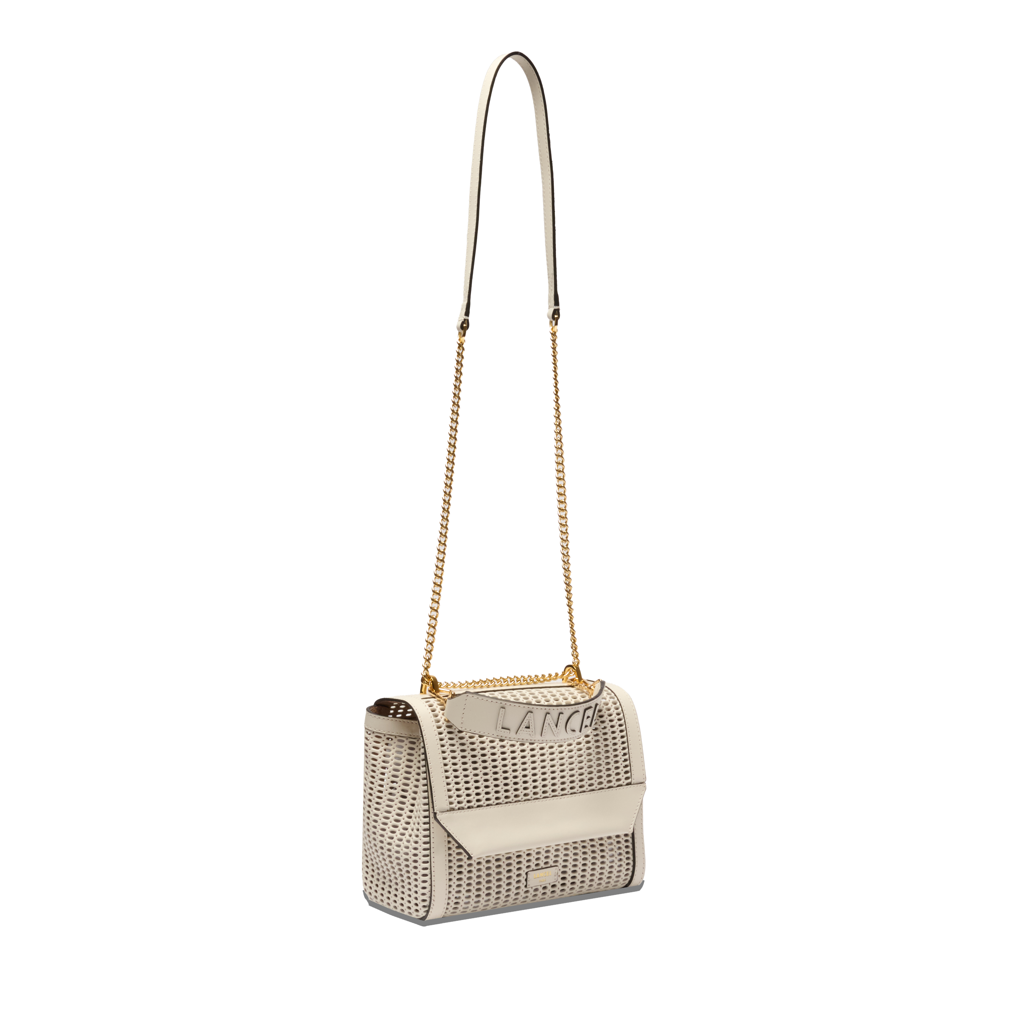 Sac rabat m ninon de lancel en cuir LANCEL Blanc