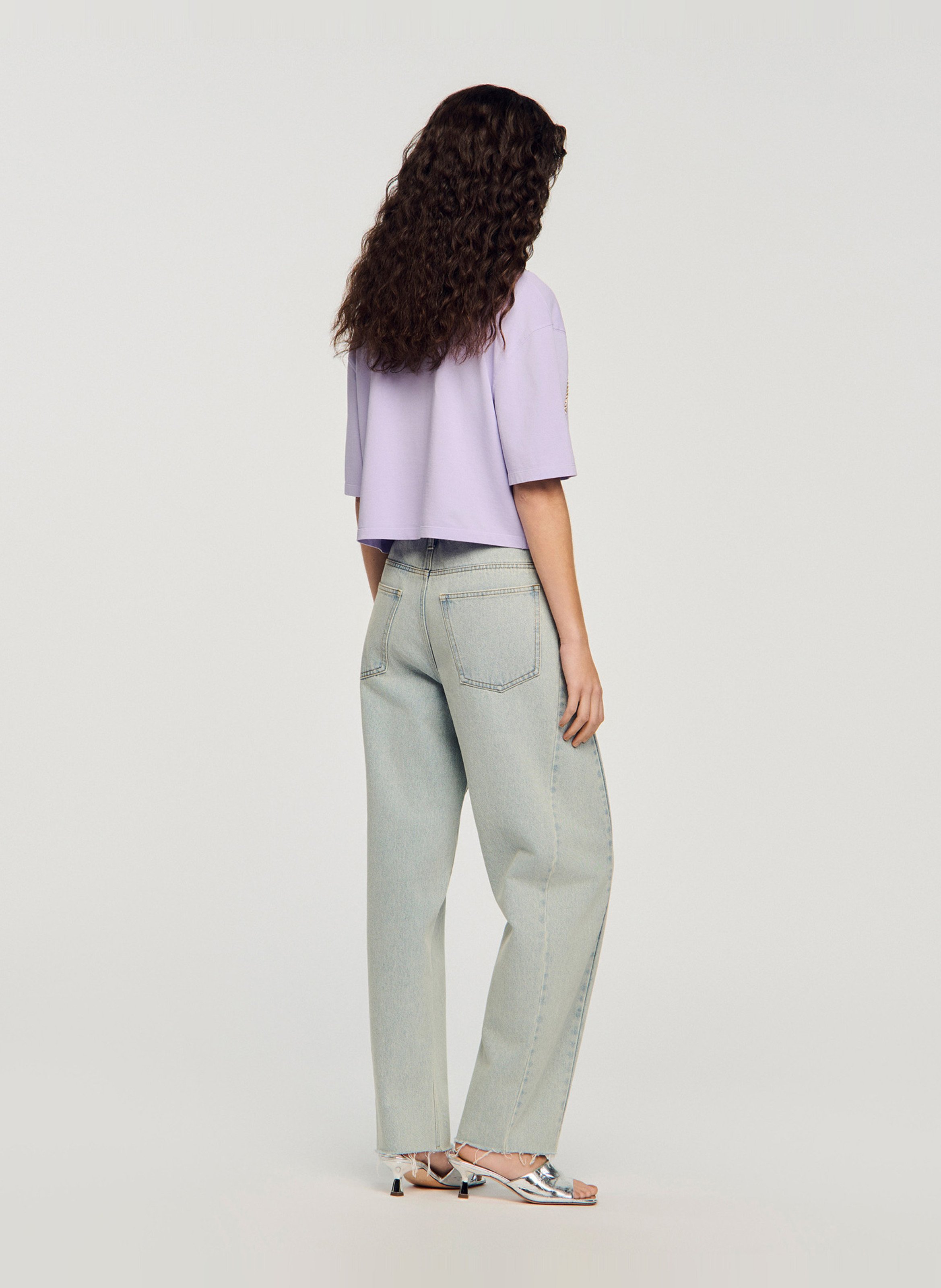Jean barrel en coton SANDRO Bleu
